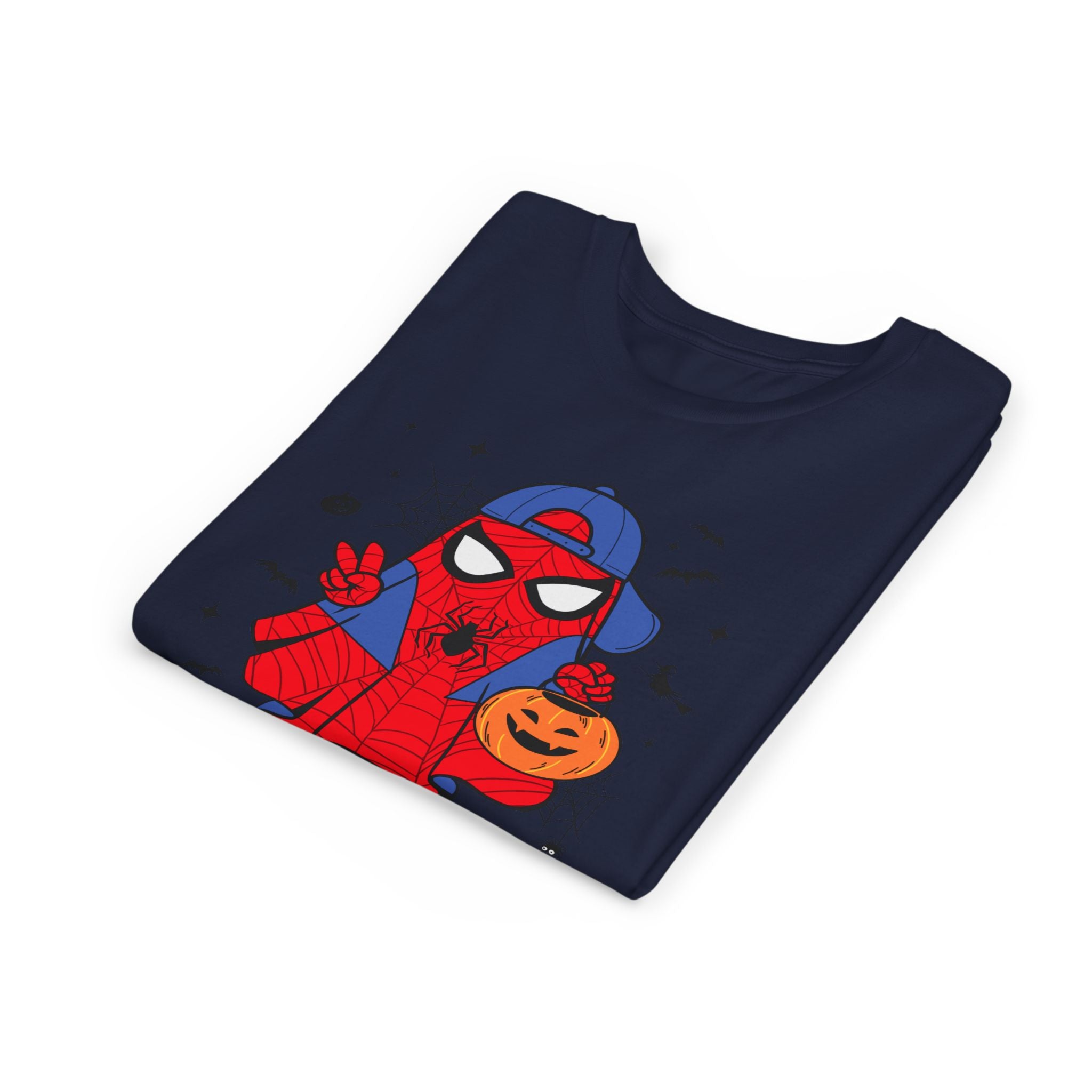Kids Halloween Spider Superhero Tee – Cute Trick-or-Treat Pumpkin Design