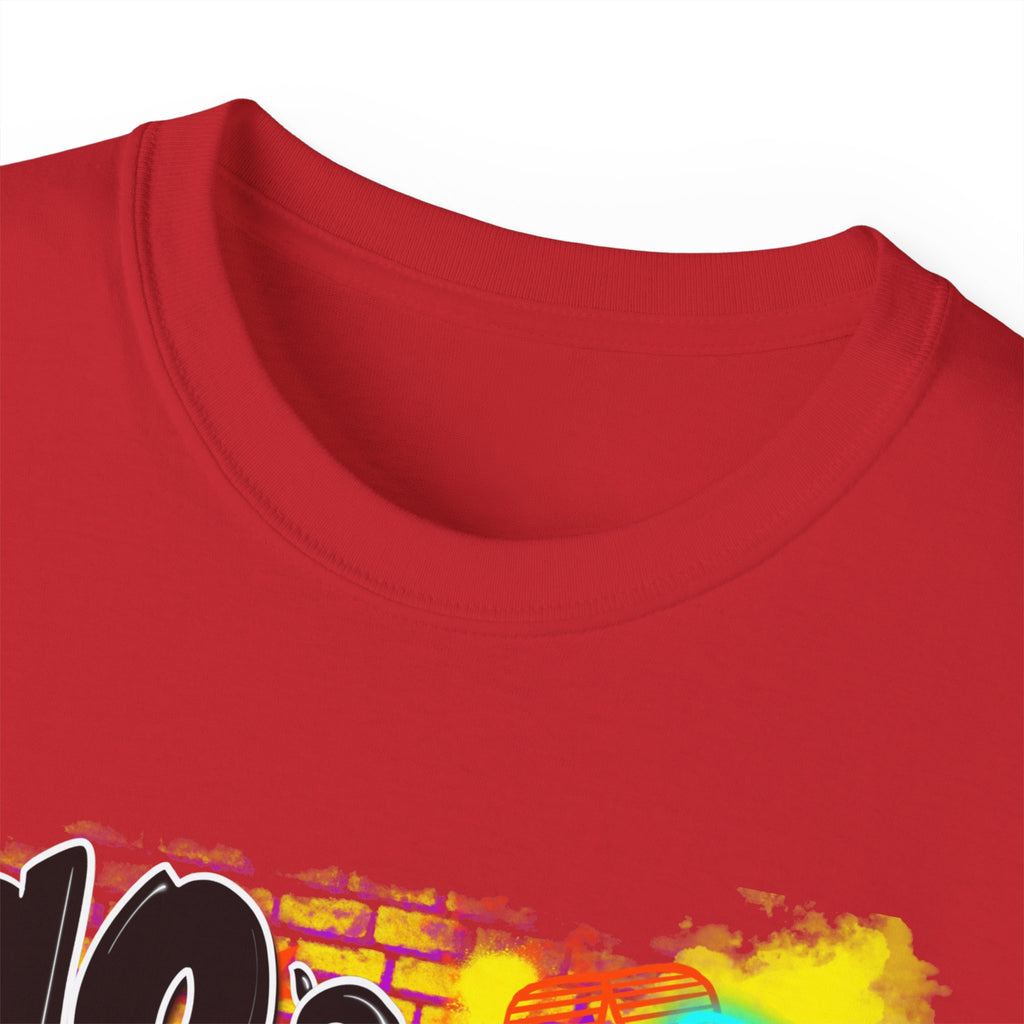 90s Made 00s Raised T-Shirt — Neon Retro Boombox Graphic Tee