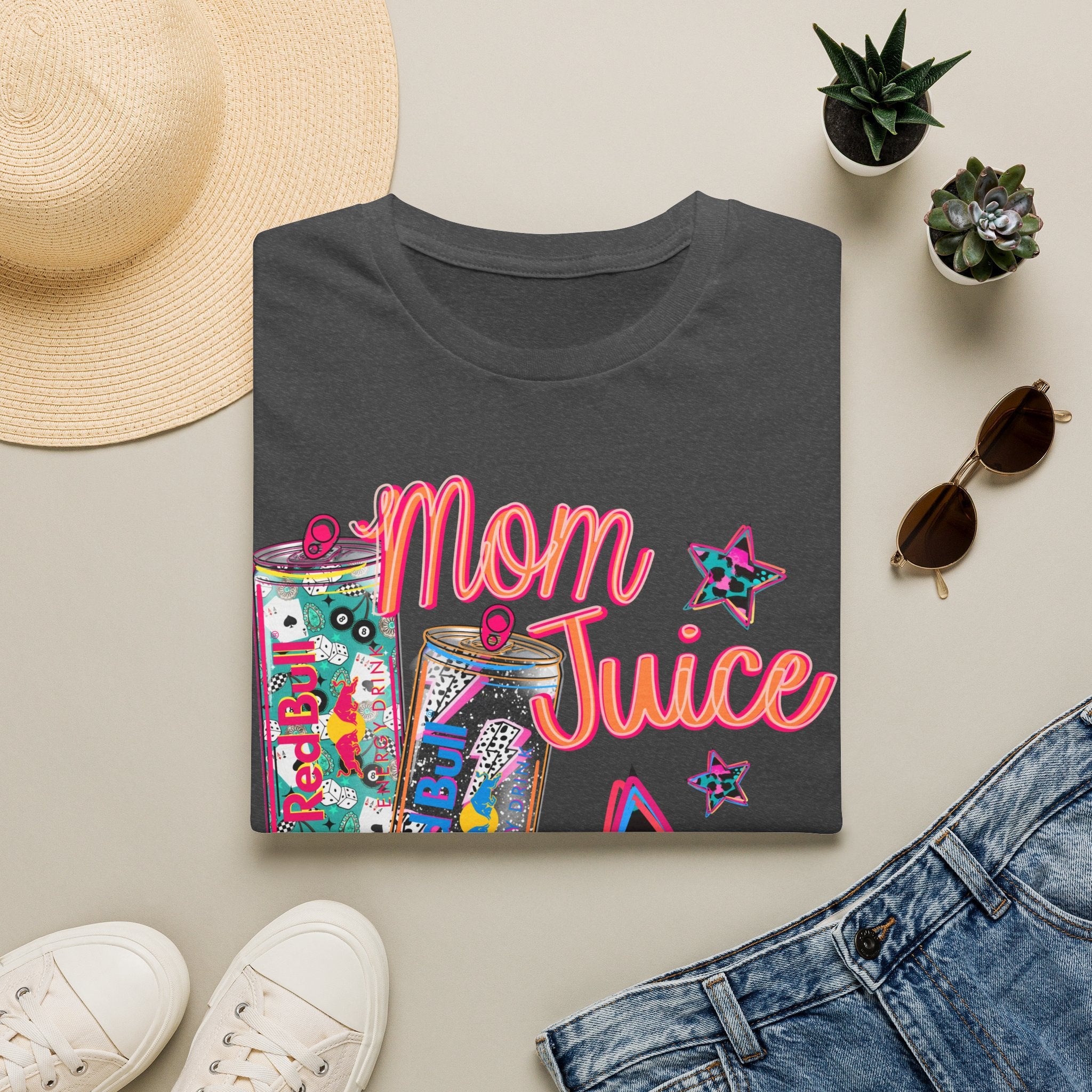 Mom Juice T-Shirt — Funny Red Bull Energy Drink Graphic Tee for Moms