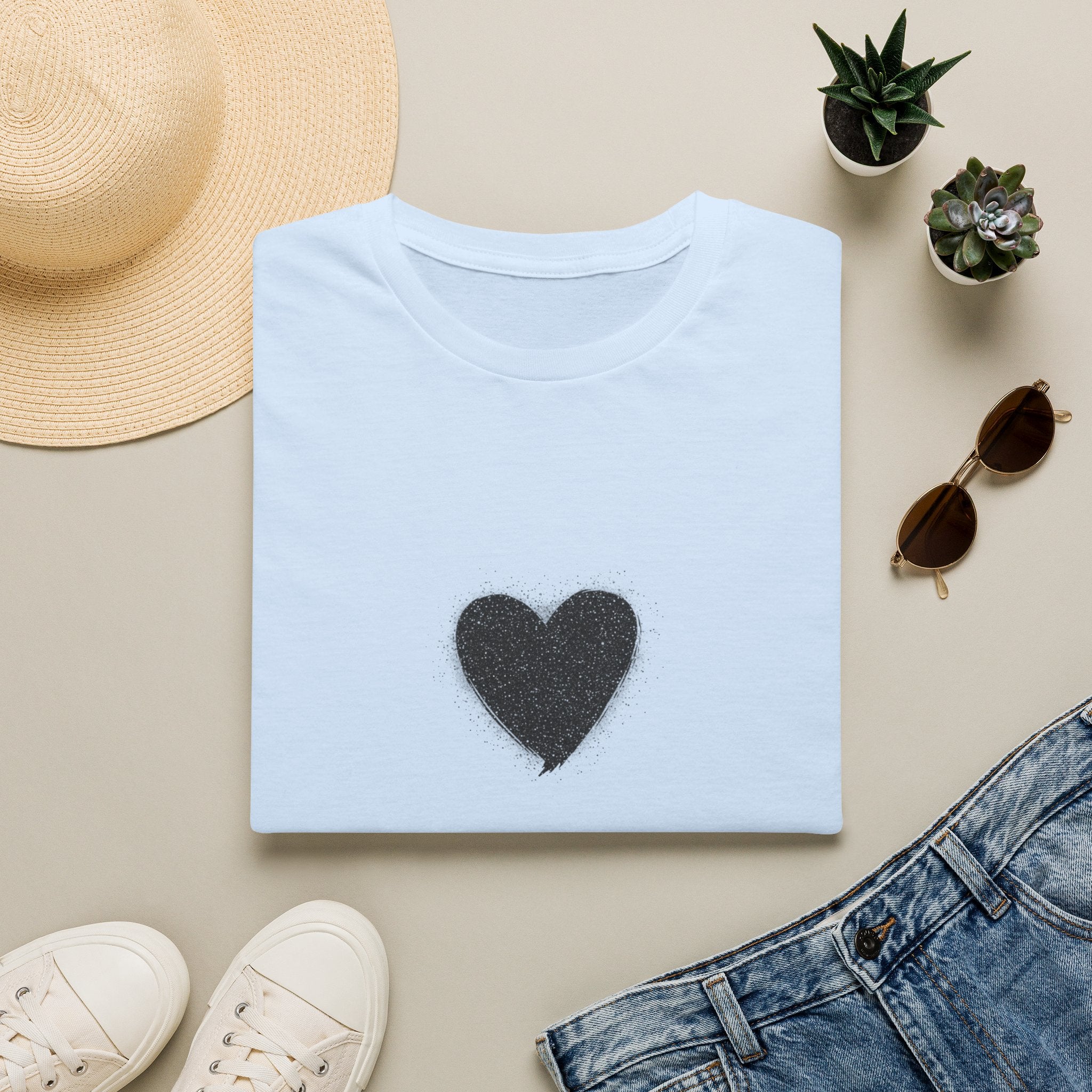 Distressed Black Heart T-Shirt