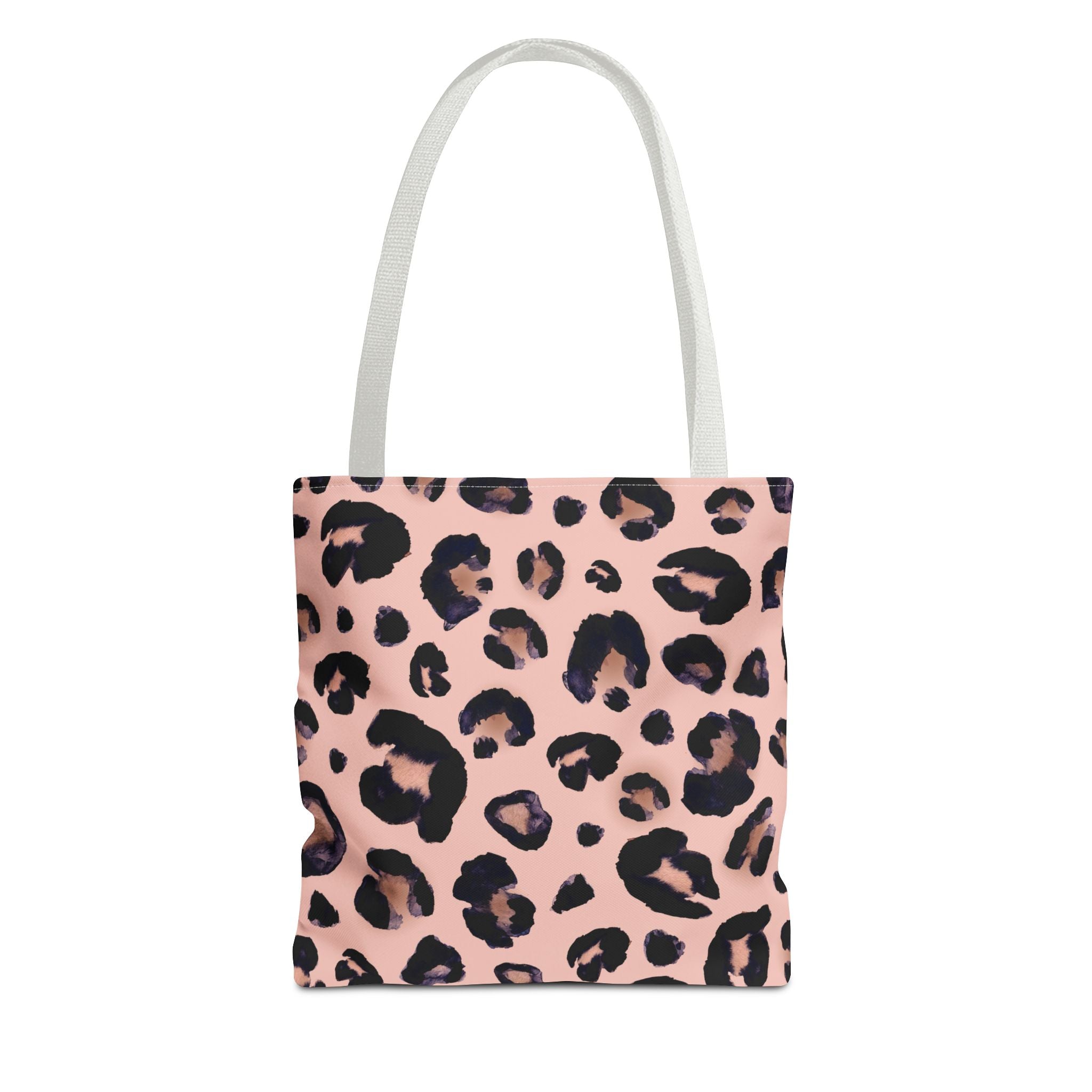 Leopard Print Pink Tote Bag — Chic Animal Print Canvas Shopper