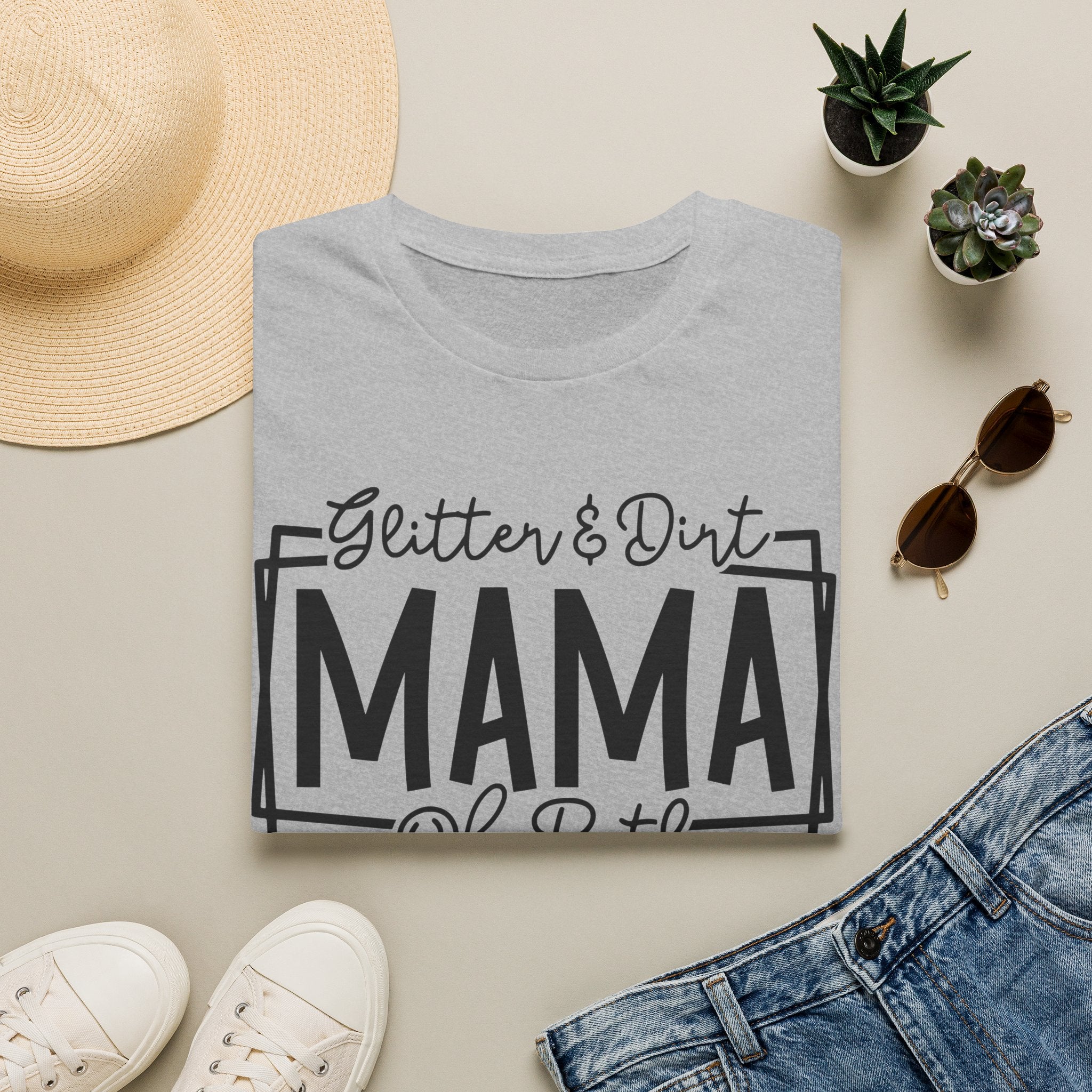 Mama of Both T-Shirt — "Glitter & Dirt" Mom Tee