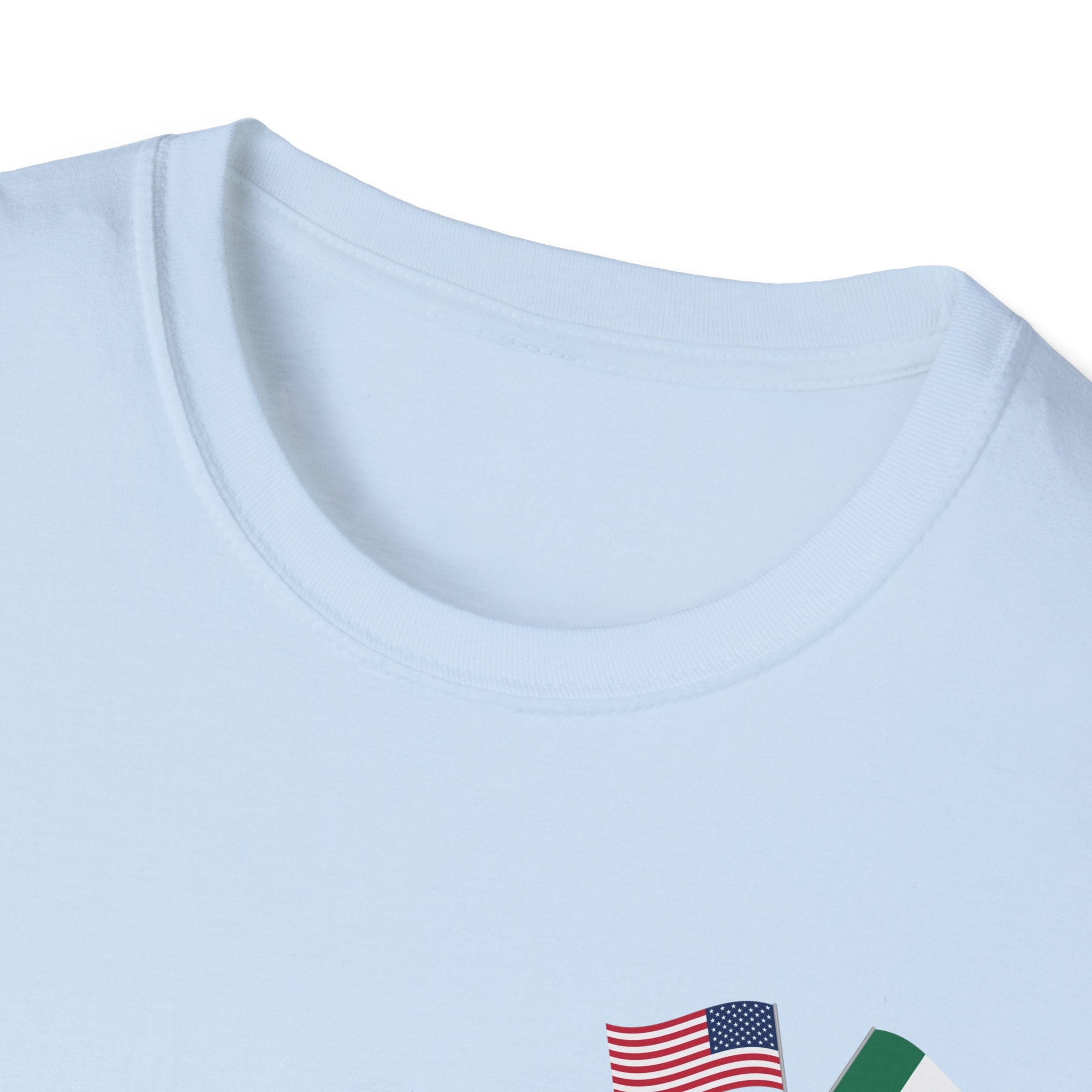 USA Mexico Flag T-Shirt — Small Crossed American & Mexican Flags Tee