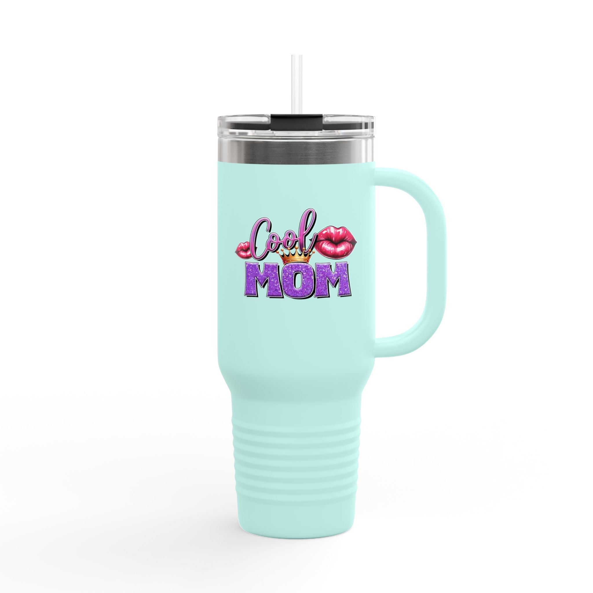 40oz Insulated Travel Mug – Loud Mom Lip Print (Keeps Drinks Hot & Cold)