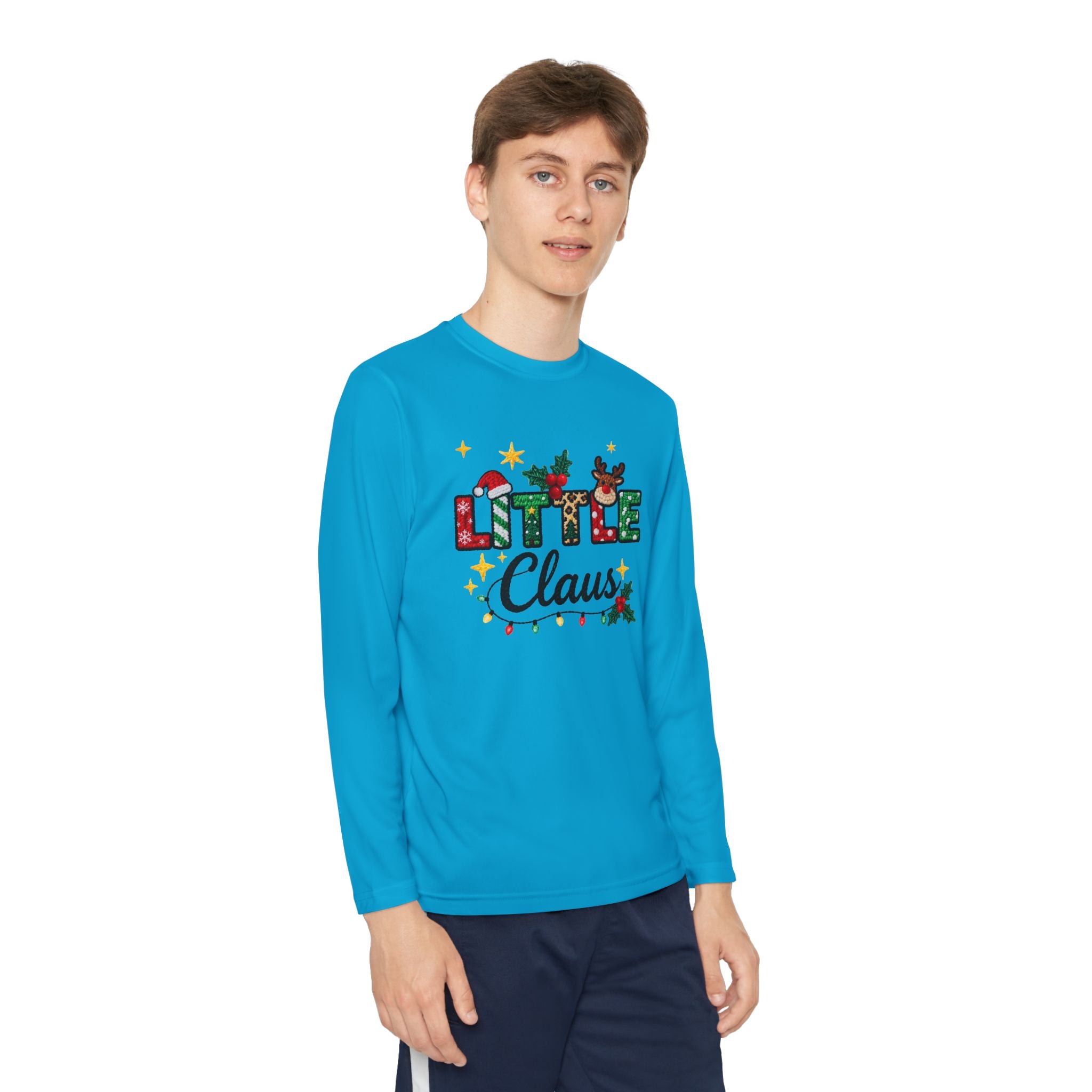 Youth Long Sleeve Tee - "Little Claus" Christmas Kids Shirt