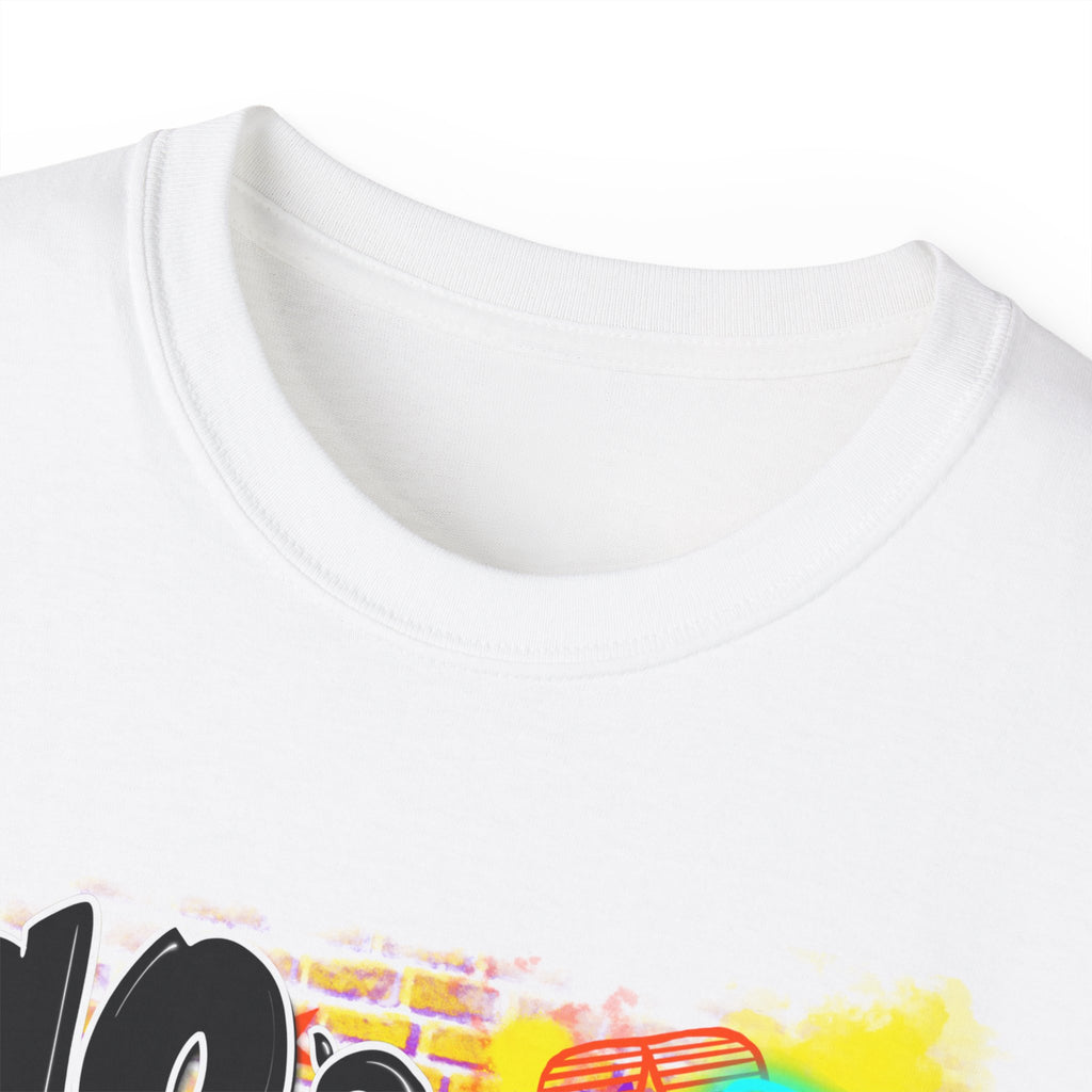 90s Made 00s Raised T-Shirt — Neon Retro Boombox Graphic Tee