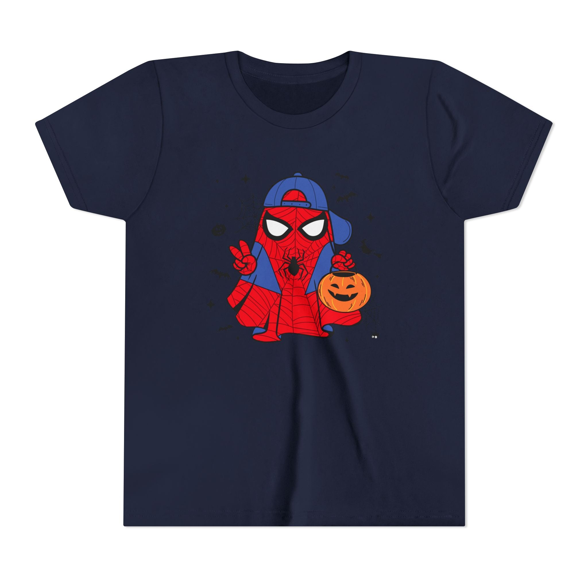 Kids Halloween Spider Superhero Tee – Cute Trick-or-Treat Pumpkin Design