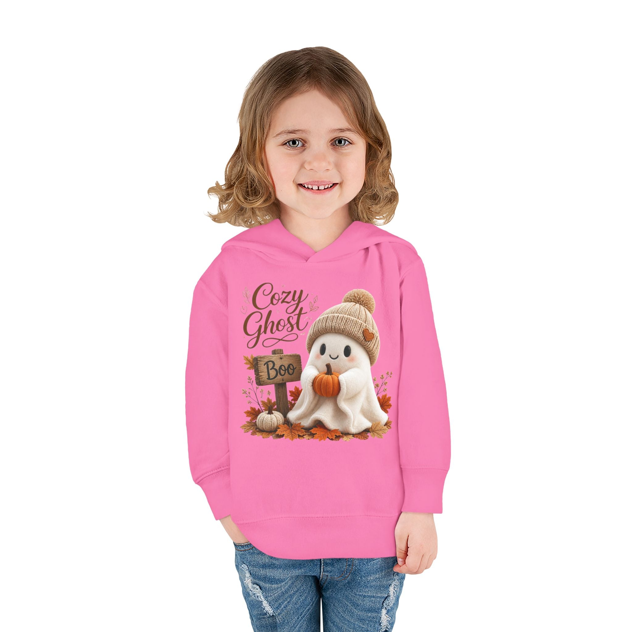 Toddler Hoodie – 'Cozy Ghost' Fall Halloween Pullover