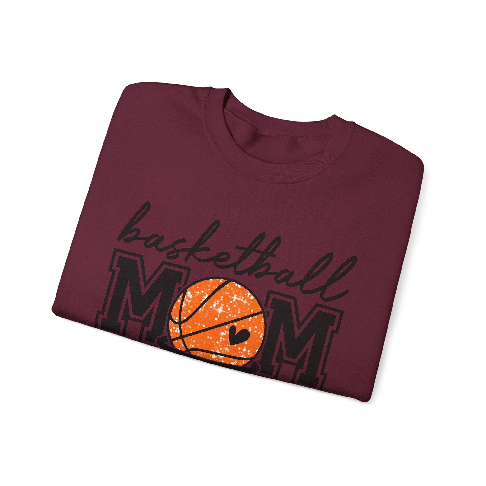Basketball Mom Crewneck Sweatshirt — Mom Basketball Shirt with Hoop Graphic