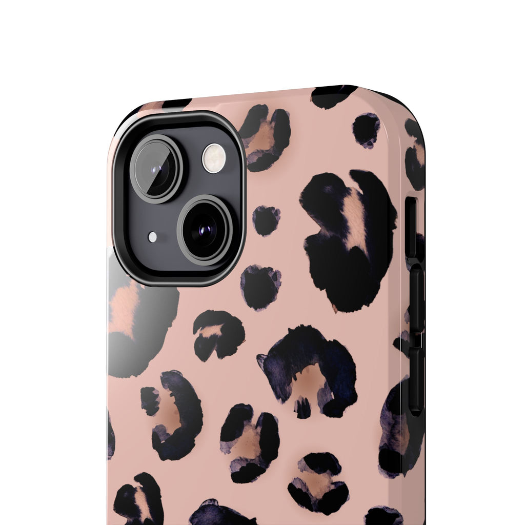 Leopard Print Tough Phone Case — Pink Animal Print Protective Cover