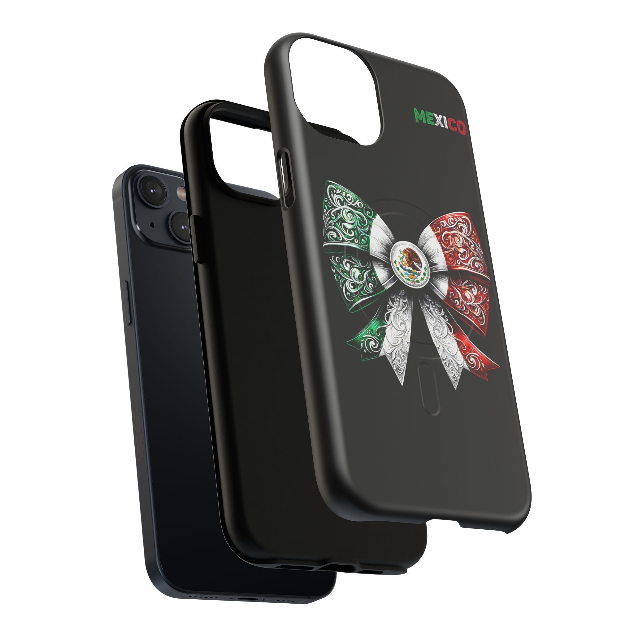 Mexican Flag Bow Tough Magnetic Phone Case — Patriotic Mexico iPhone Cover