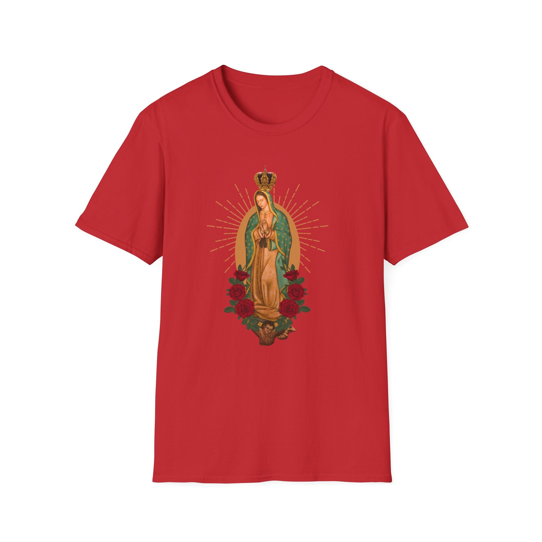 Our Lady of Guadalupe illustration T-Shirt | Virgin Mary, roses, devotional art