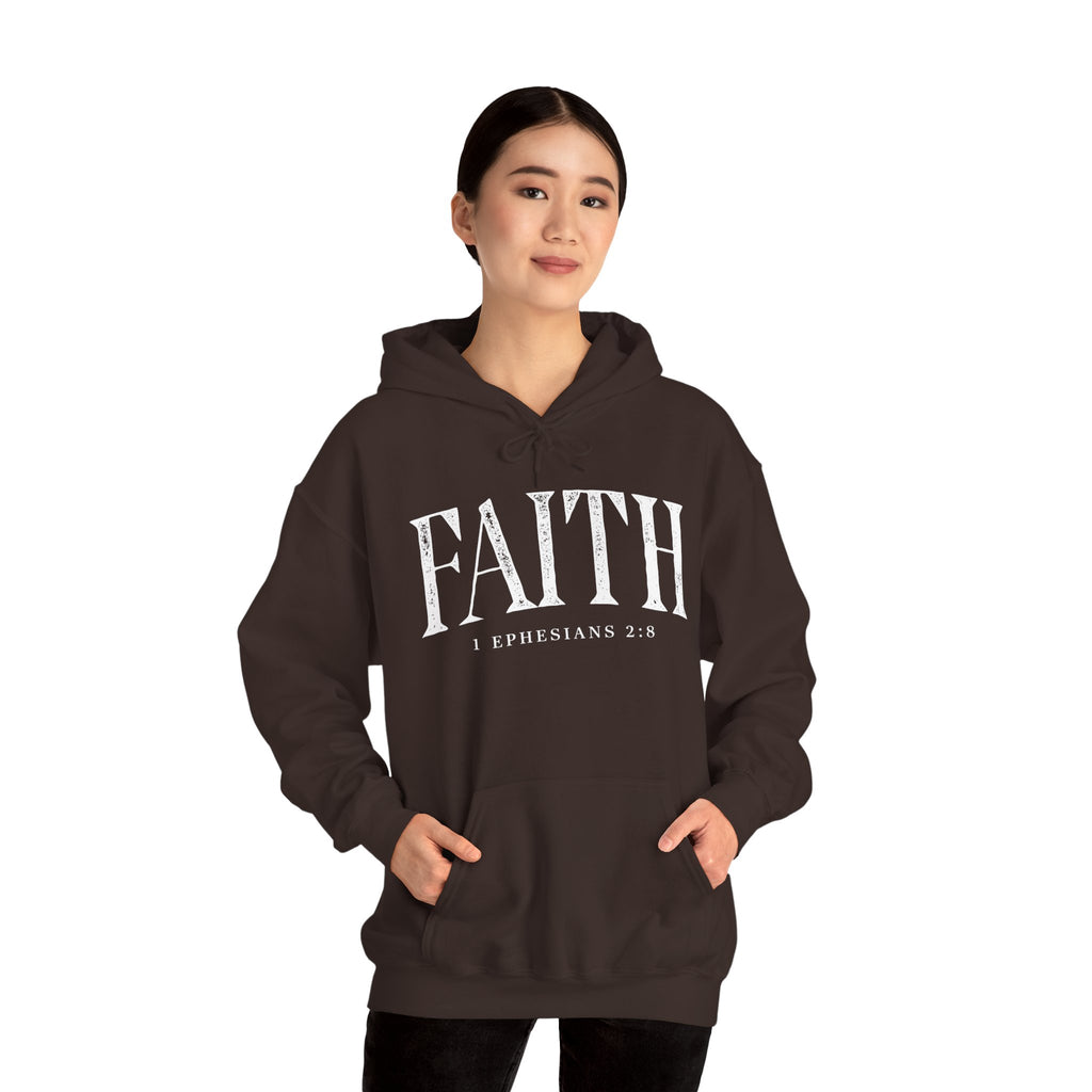 Faith Hoodie - Ephesians 2:8 Inspirational Christian Sweatshirt