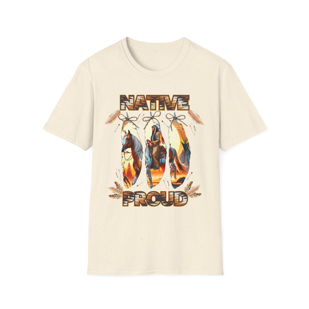 Native Proud T-Shirt — Tribal Feather Graphic Tee