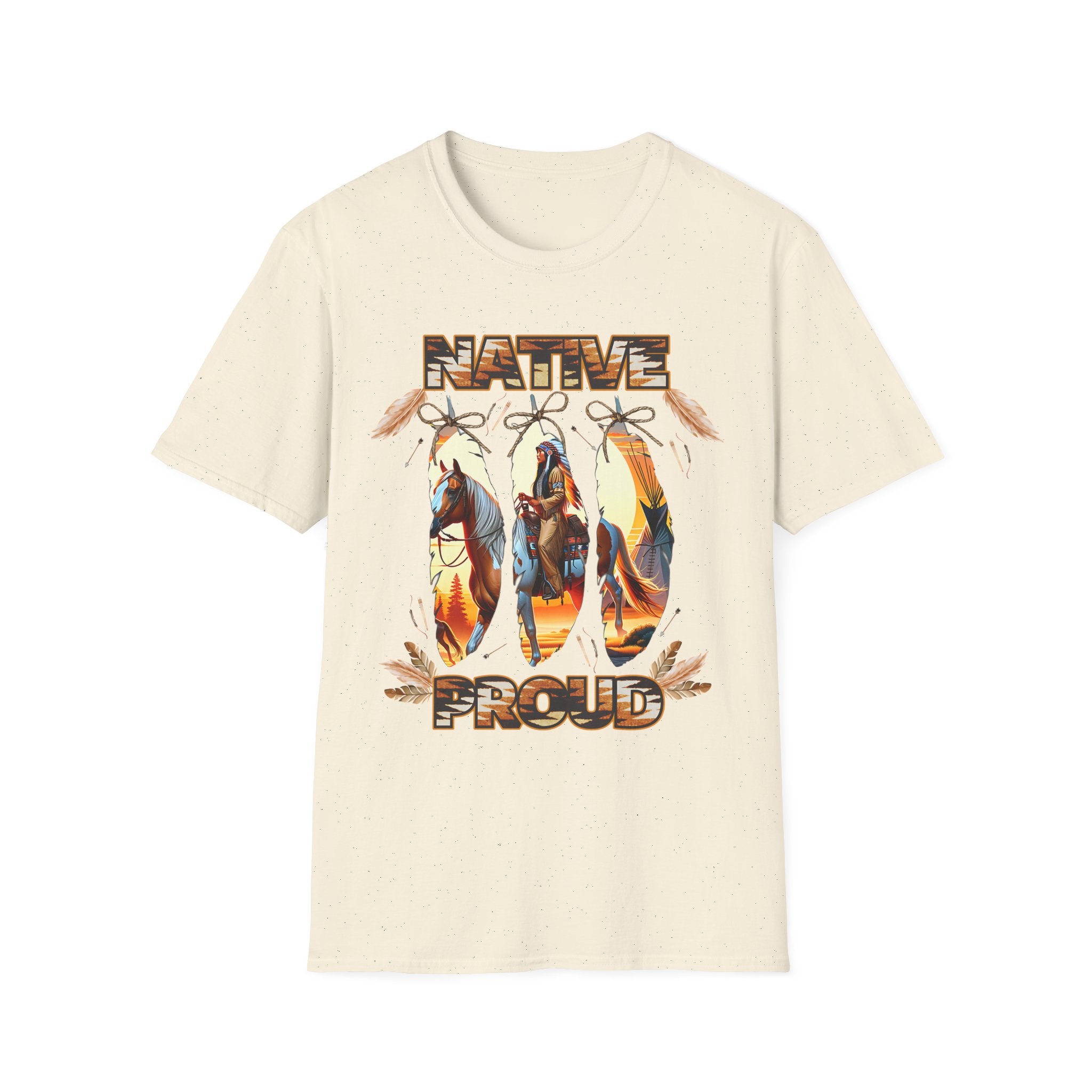 Native Proud T-Shirt — Tribal Feather Graphic Tee