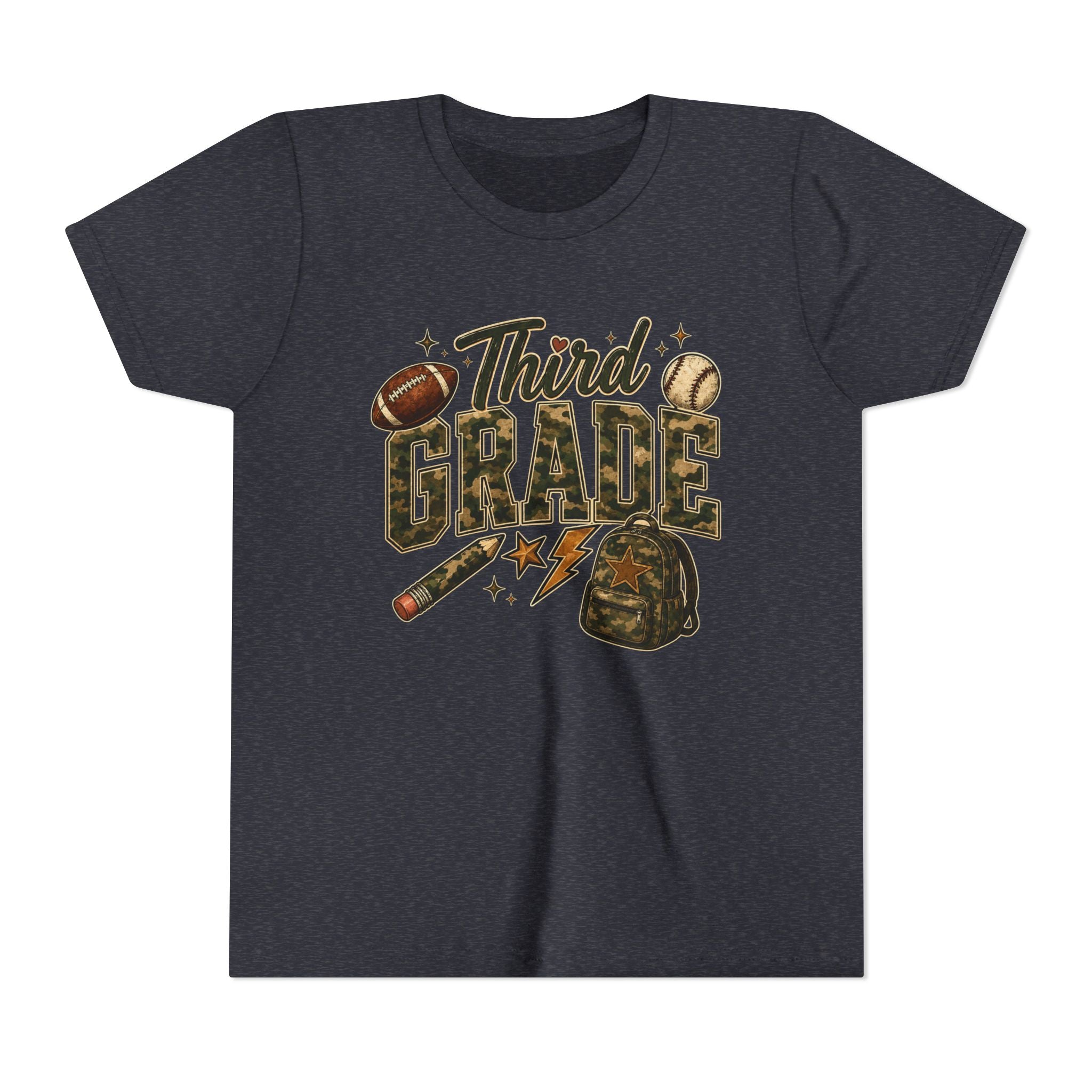 Third Grade Kids Tee - Back to School Sports Backpack Design