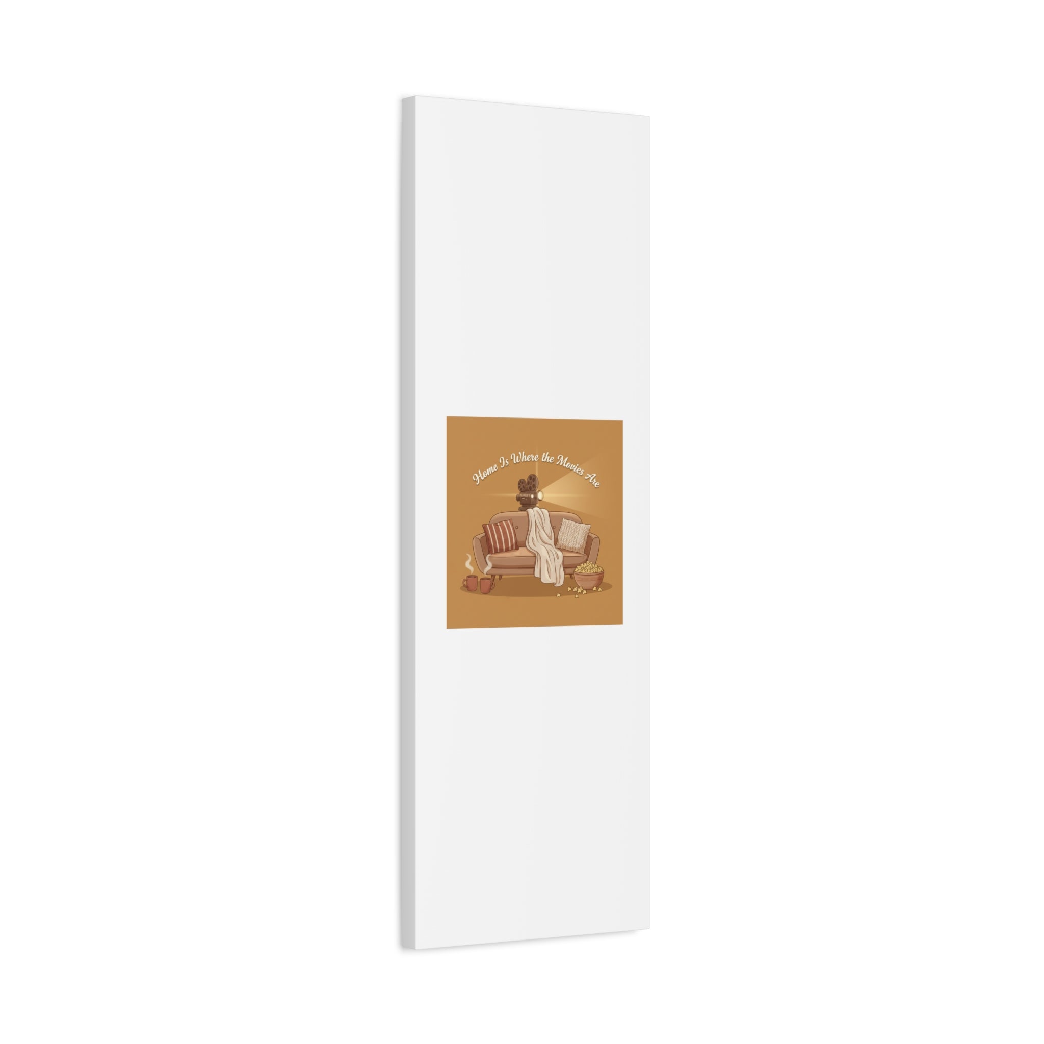 Home Is Where the Movies Are Canvas | cozy night art, home cinema decor