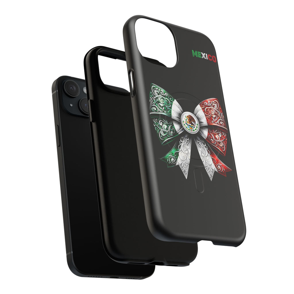 Mexican Flag Bow Tough Magnetic Phone Case — Patriotic Mexico iPhone Cover