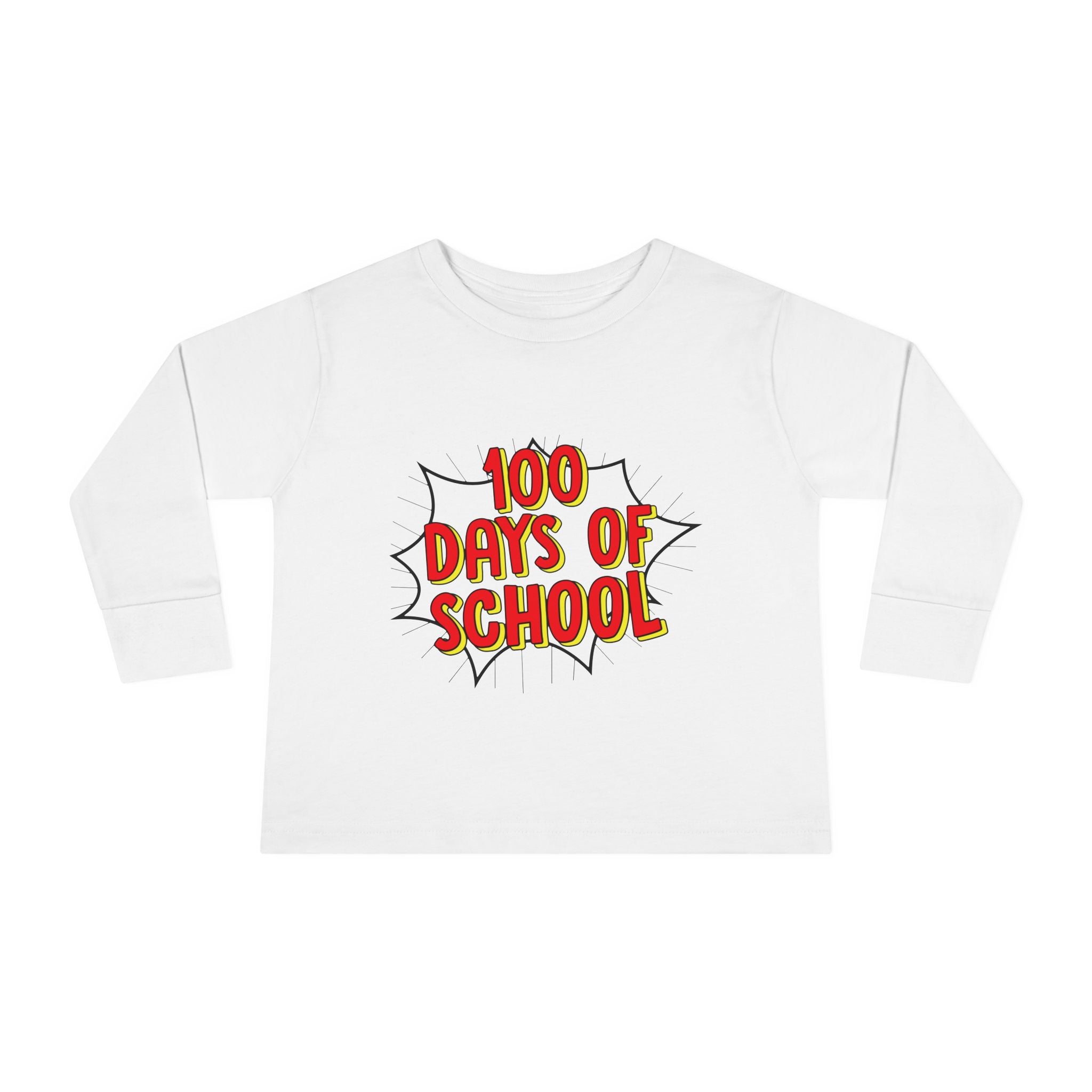 Toddler Long Sleeve Tee: "100 Days of School" Celebration Shirt