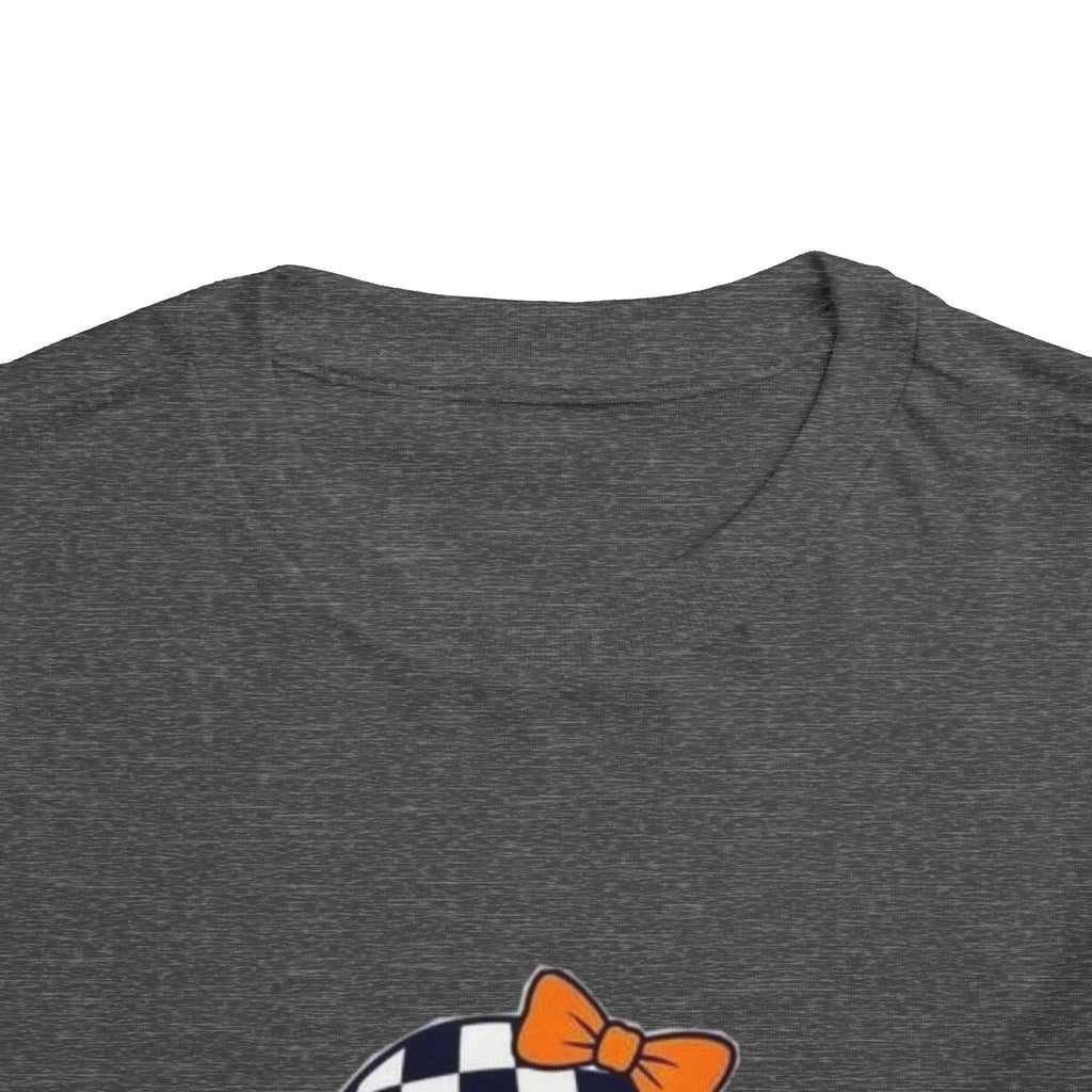 Checkerboard Ghost Toddler Tee — Cute Halloween Bubblegum Design