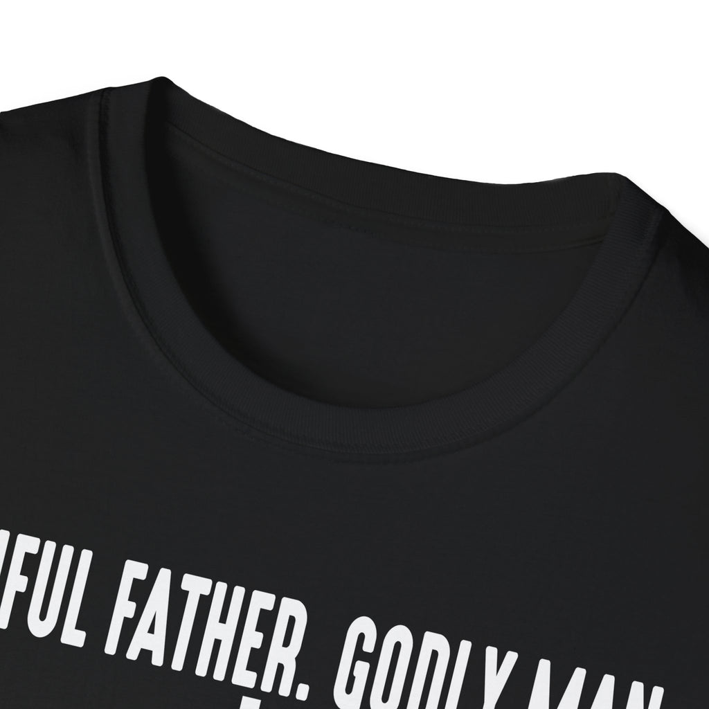 Faithful Father Godly Man T-Shirt – Christian Cross Tee for Dads & Men