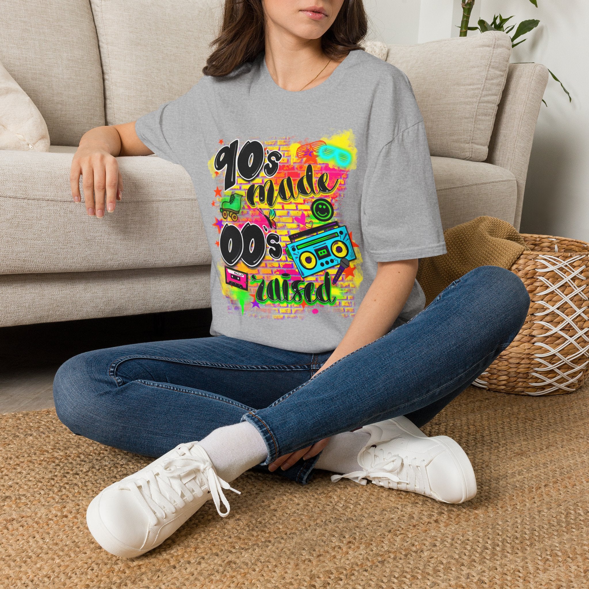 90s Vibes T-Shirt — '90s Made, 00s Raised' Retro Graffiti Tee