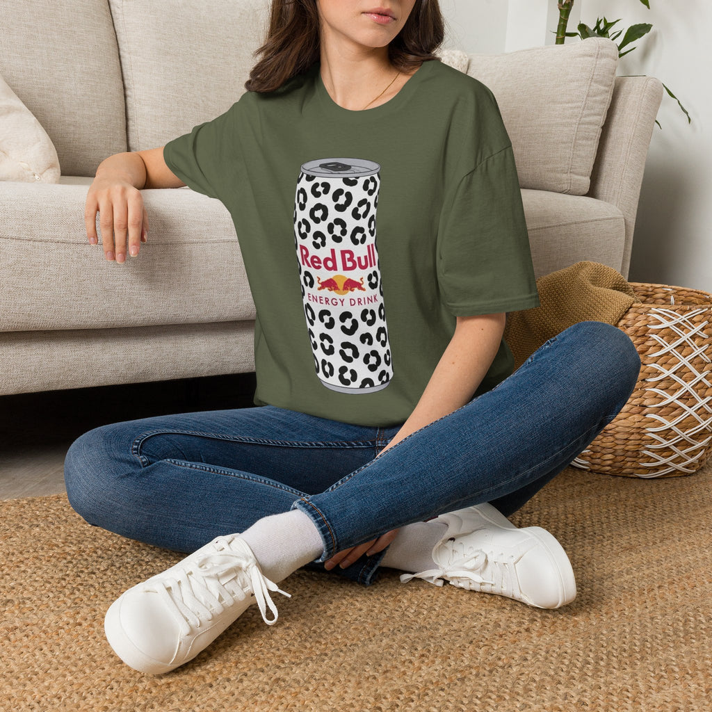 Red Bull Leopard Can T‑Shirt — Retro Energy Drink Graphic Tee