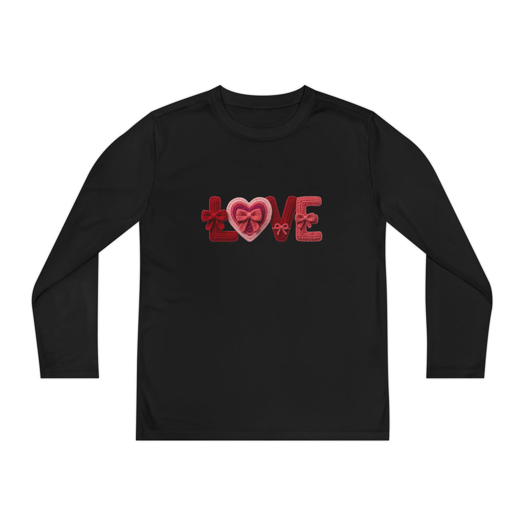 Youth Long Sleeve Tee - Red 'LOVE' Heart Design