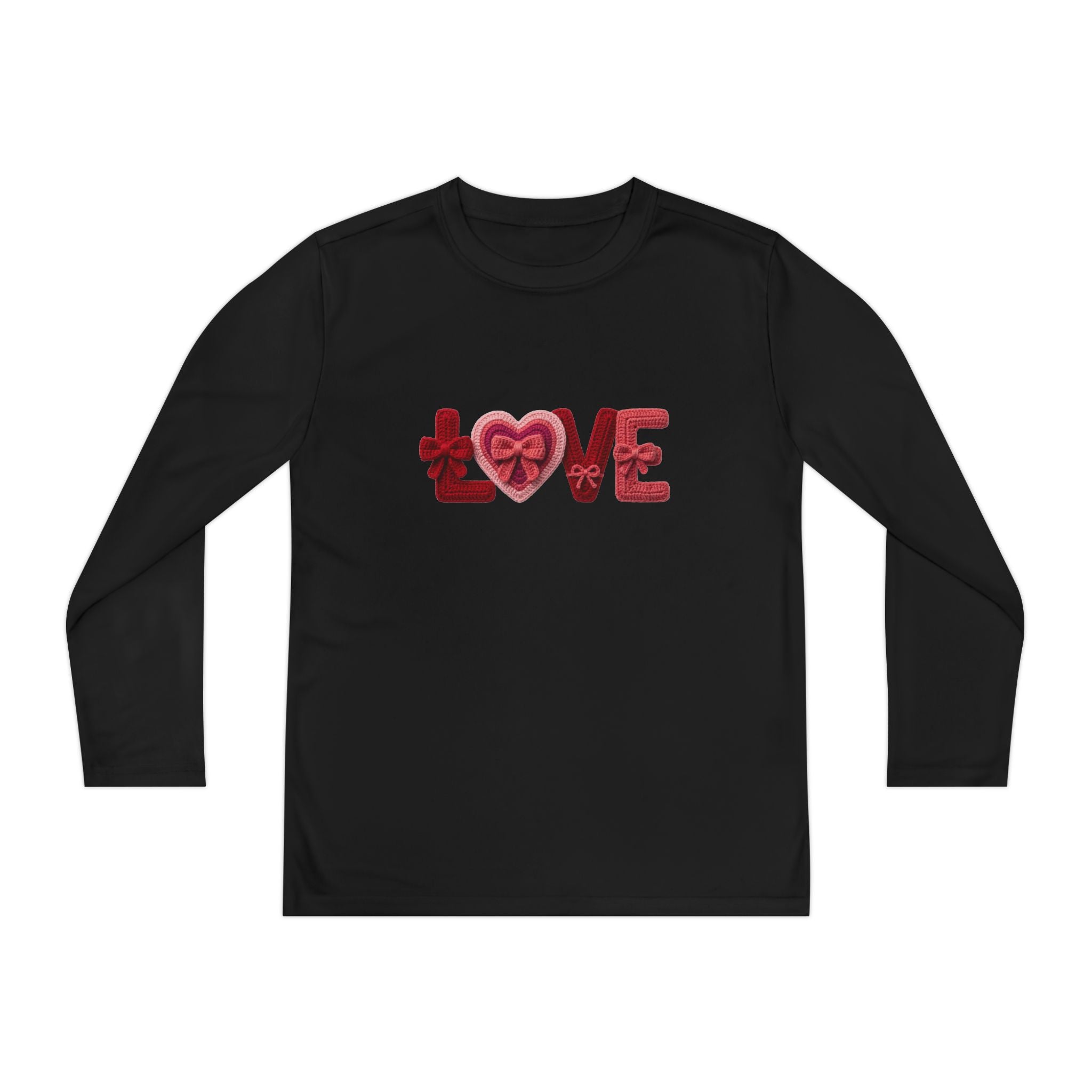 Youth Long Sleeve Tee - Red 'LOVE' Heart Design