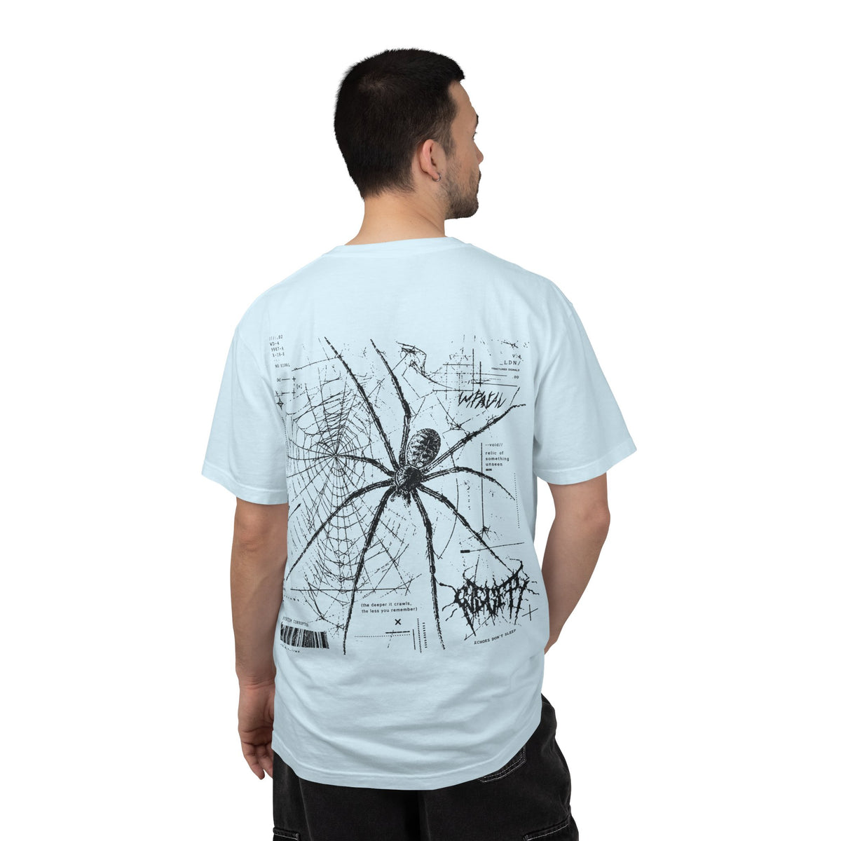 Spider Web Graphic T‑Shirt — Black Line Art Spiderback Tee