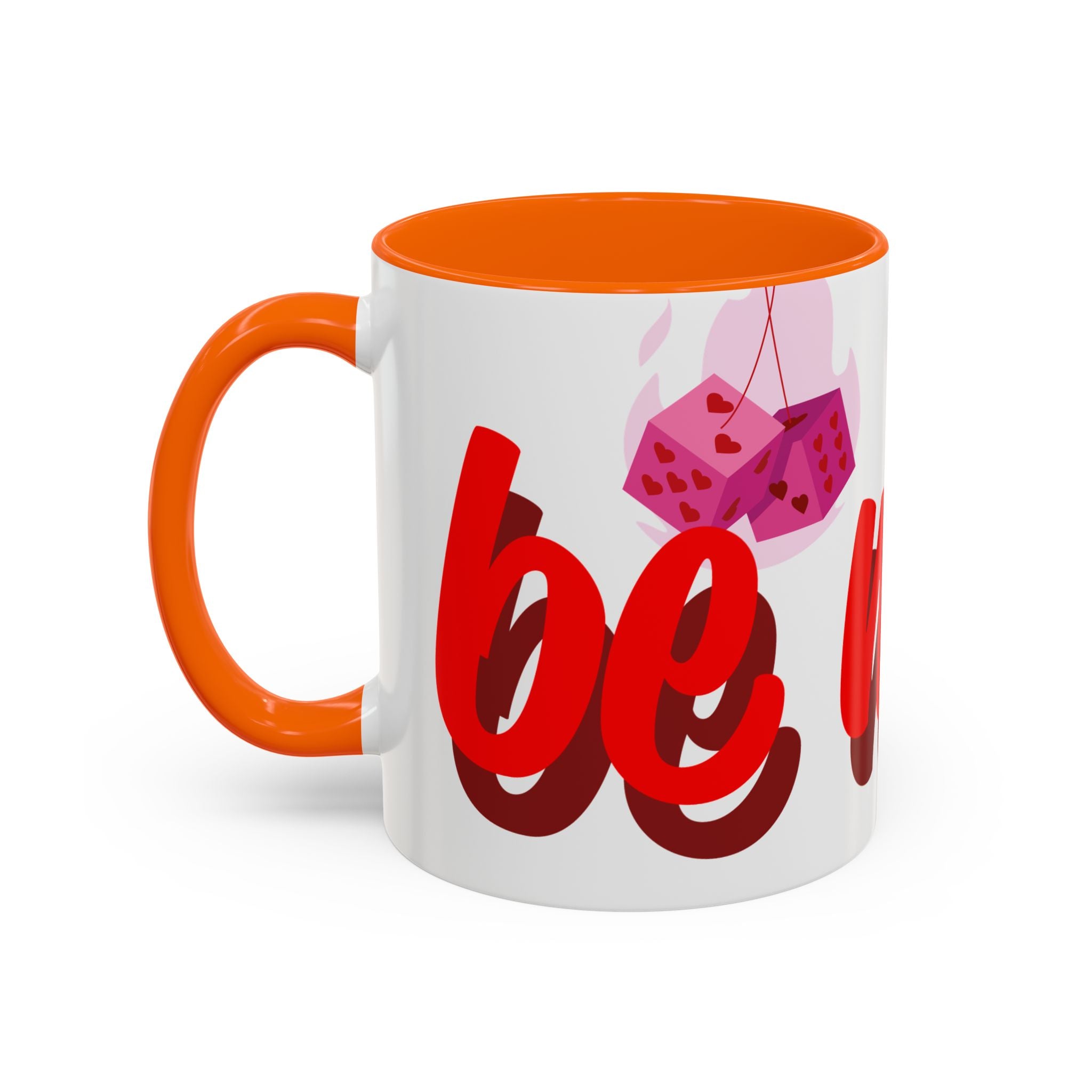 Be Mine Mug | Heart Valentine Coffee Mug, Accent Handle and Rim