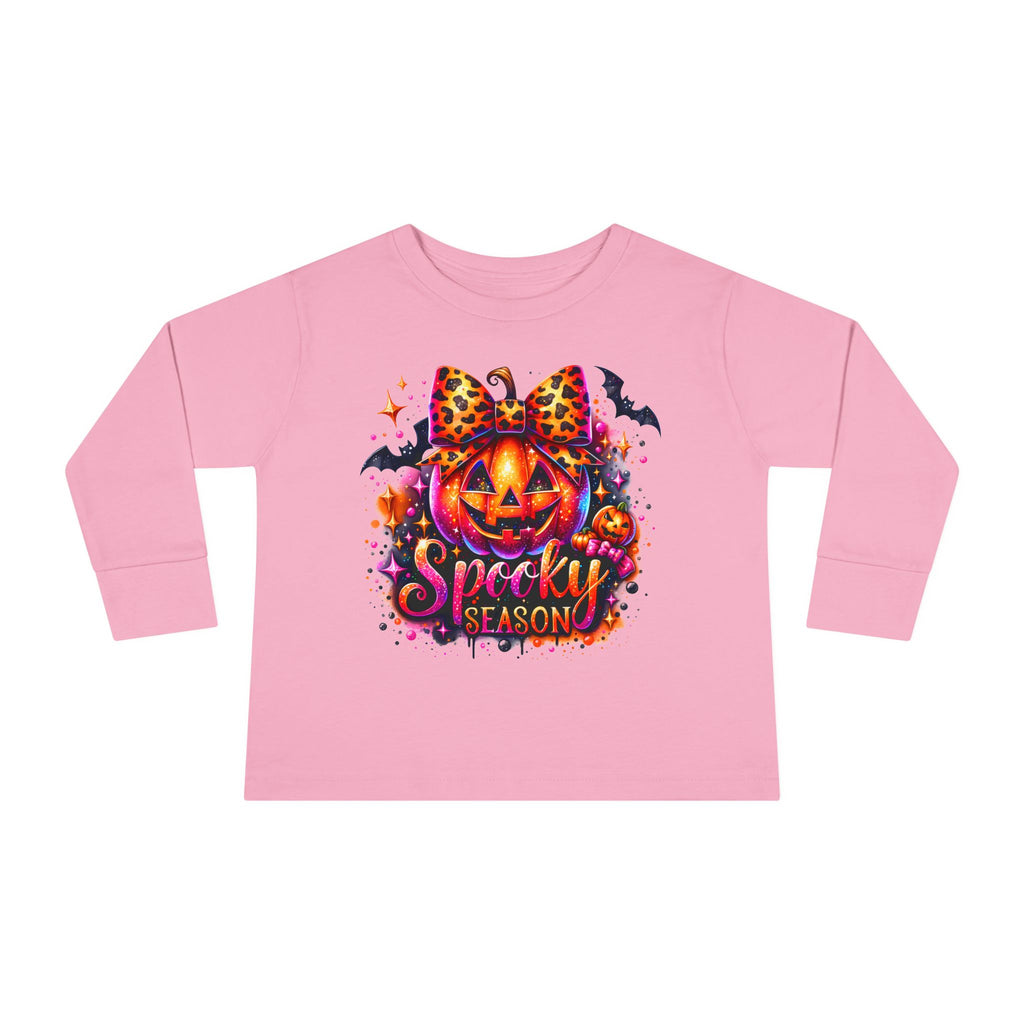 Toddler Long Sleeve Tee — "Spooky Season" Pumpkin Halloween Shirt