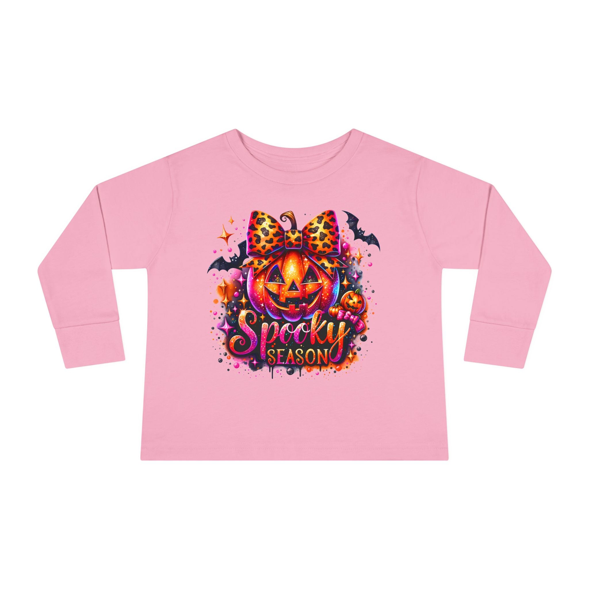Toddler Long Sleeve Tee — "Spooky Season" Pumpkin Halloween Shirt