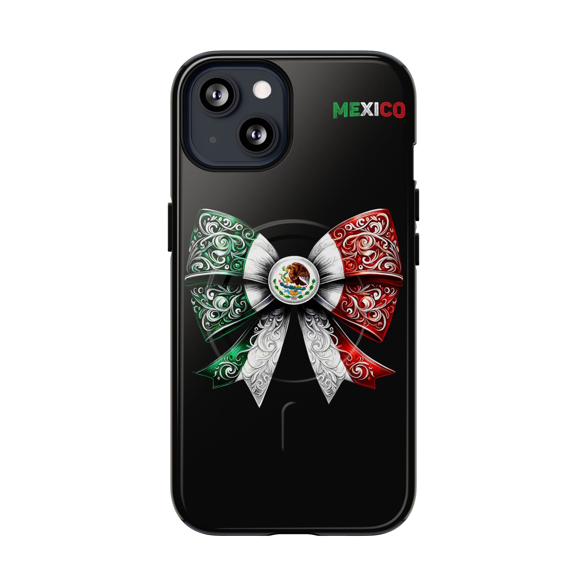 Mexican Flag Bow Tough Magnetic Phone Case — Patriotic Mexico iPhone Cover