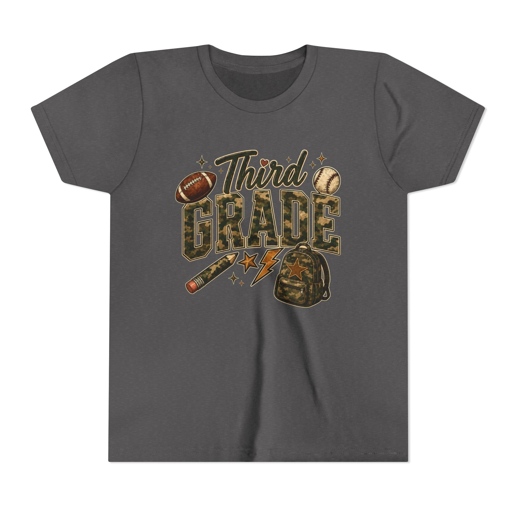 Third Grade Kids Tee - Back to School Sports Backpack Design