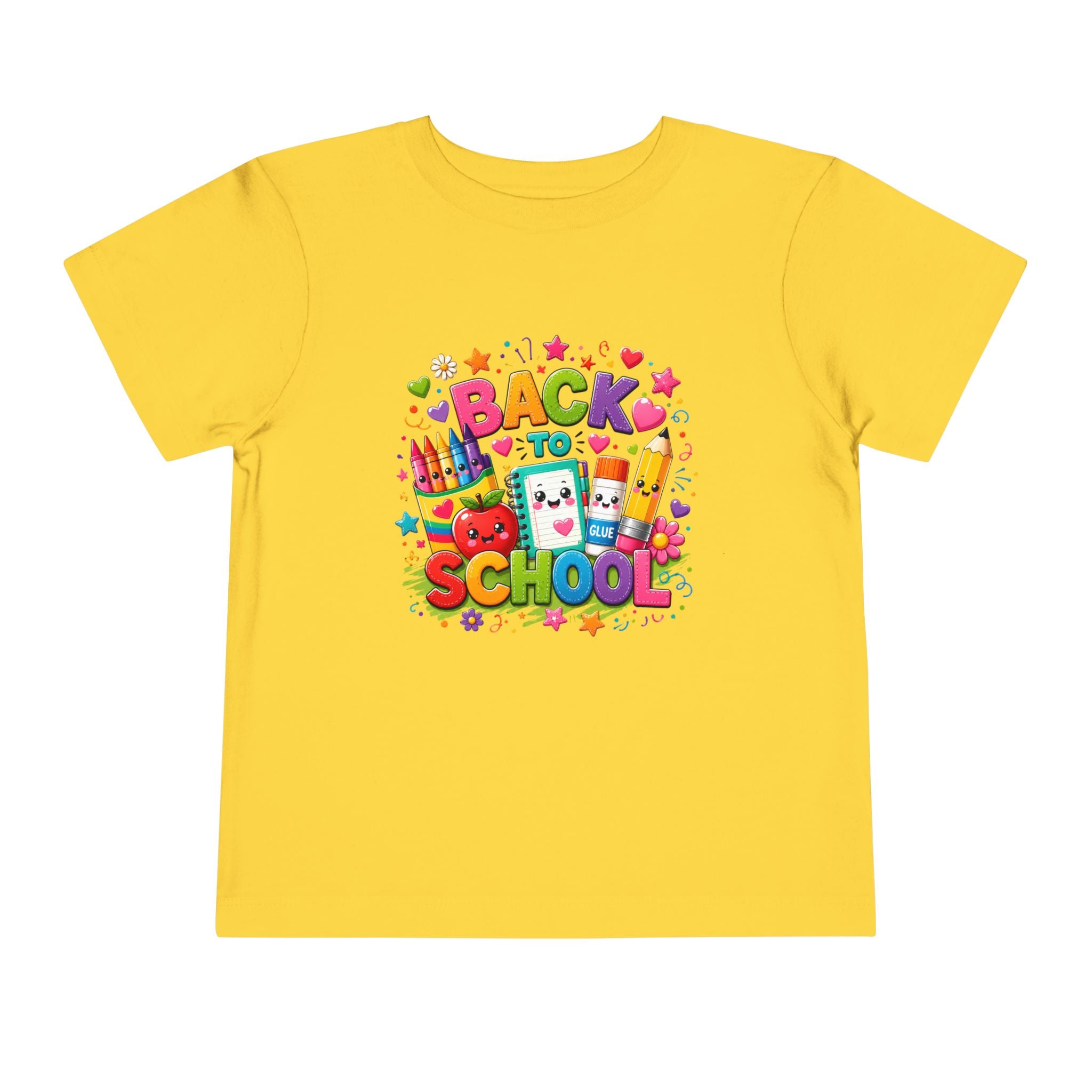 Back to School Toddler Tee – Cute Kawaii School Supplies Graphic