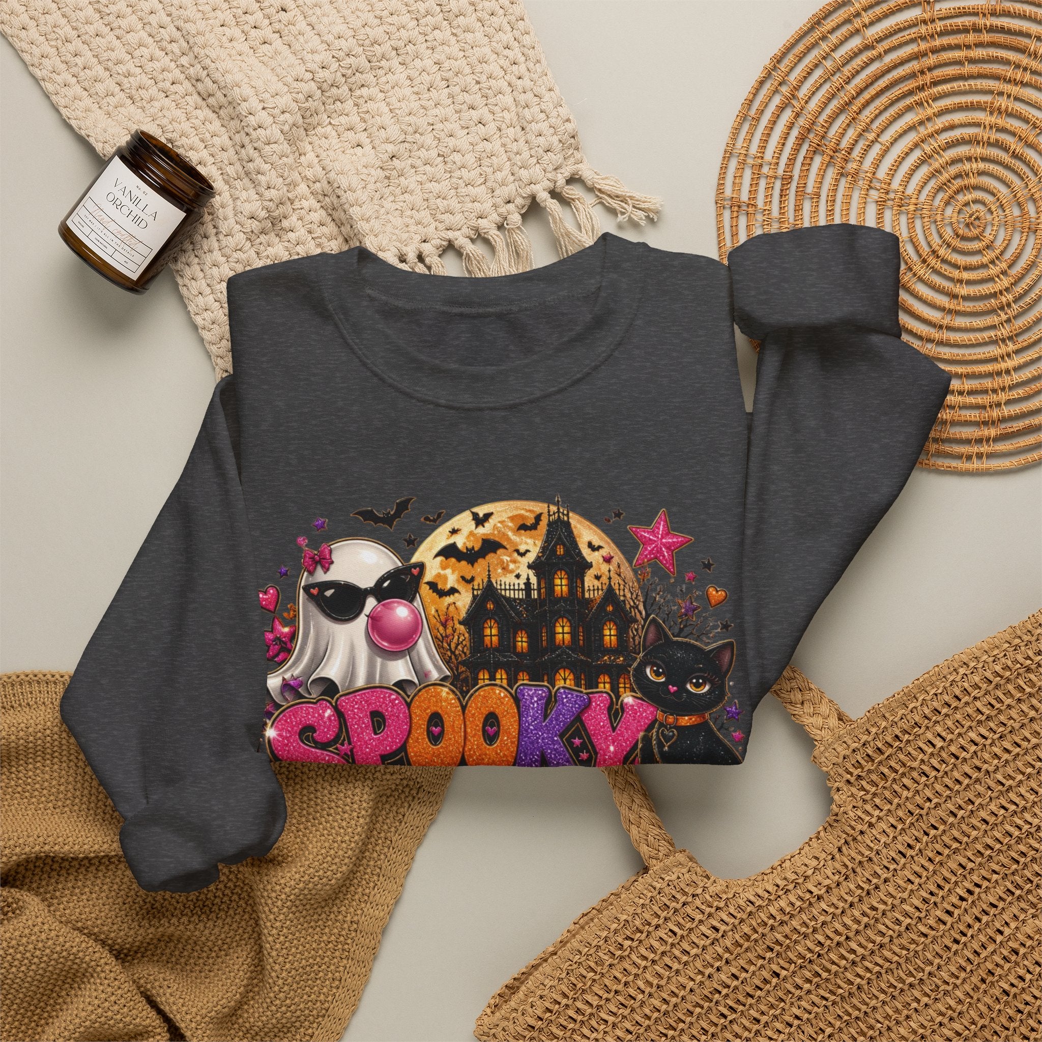 Sweatshirt — "Spooky Vibes" Halloween Graphic Crewneck