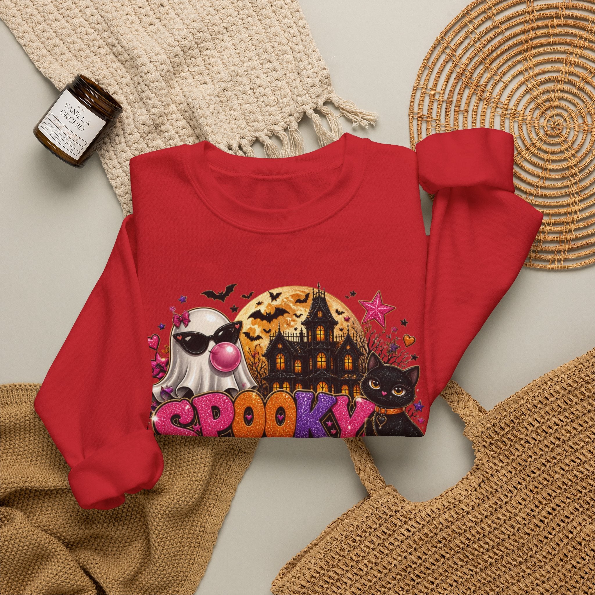 Sweatshirt — "Spooky Vibes" Halloween Graphic Crewneck