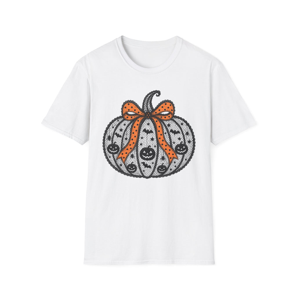 Halloween Pumpkin Bow T-Shirt — Cute Orange Polka Dot Pumpkin Tee