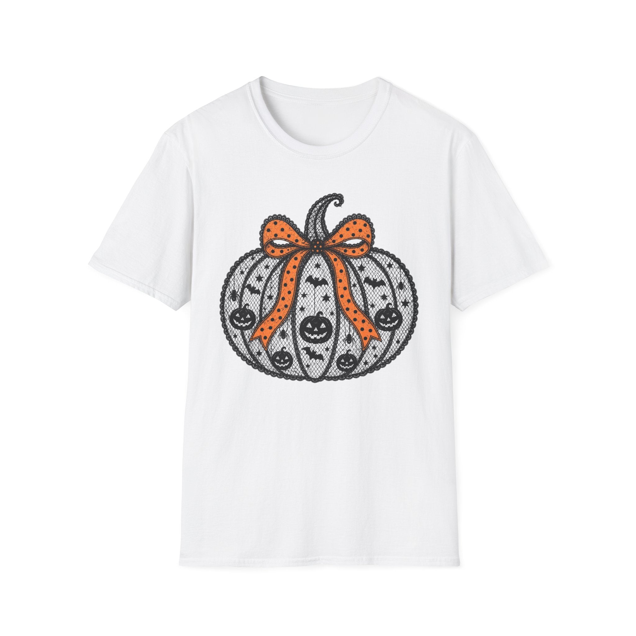 Halloween Pumpkin Bow T-Shirt — Cute Orange Polka Dot Pumpkin Tee