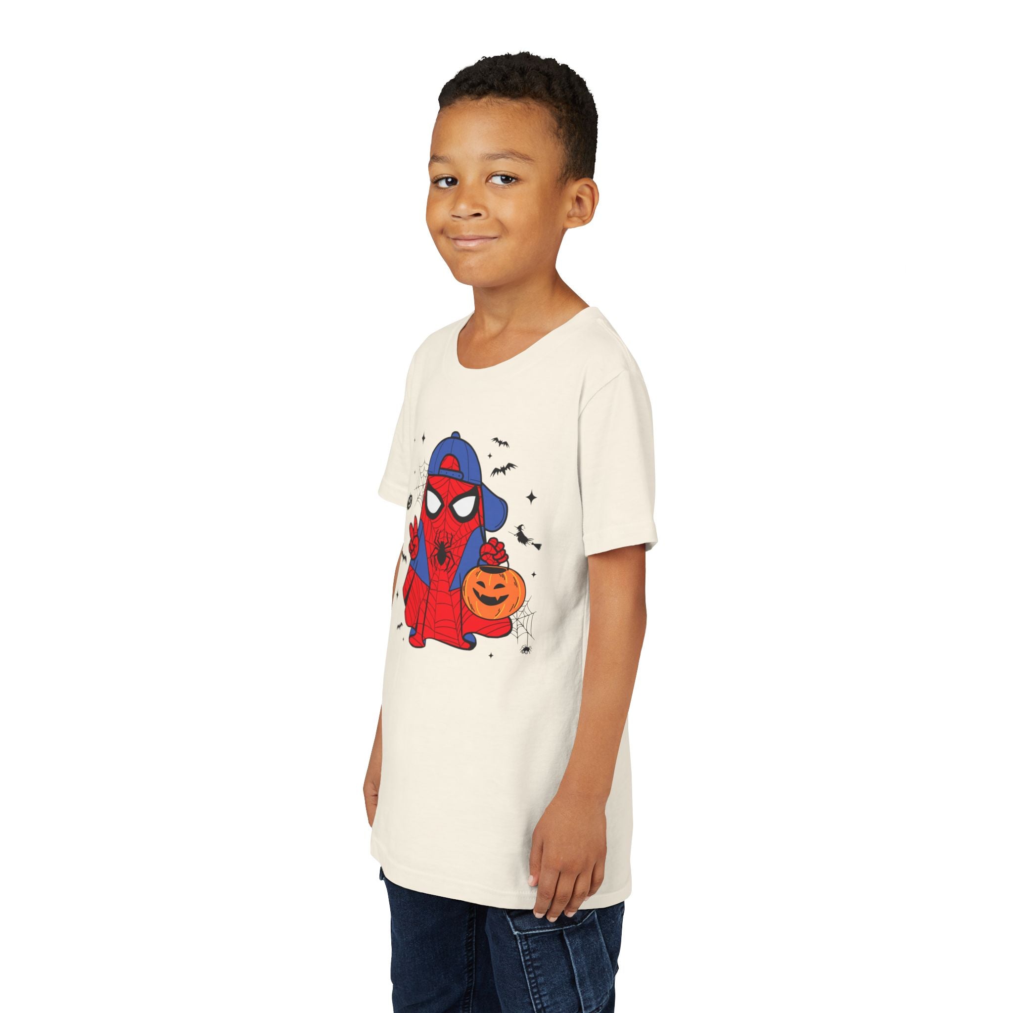 Kids Halloween Spider Superhero Tee – Cute Trick-or-Treat Pumpkin Design