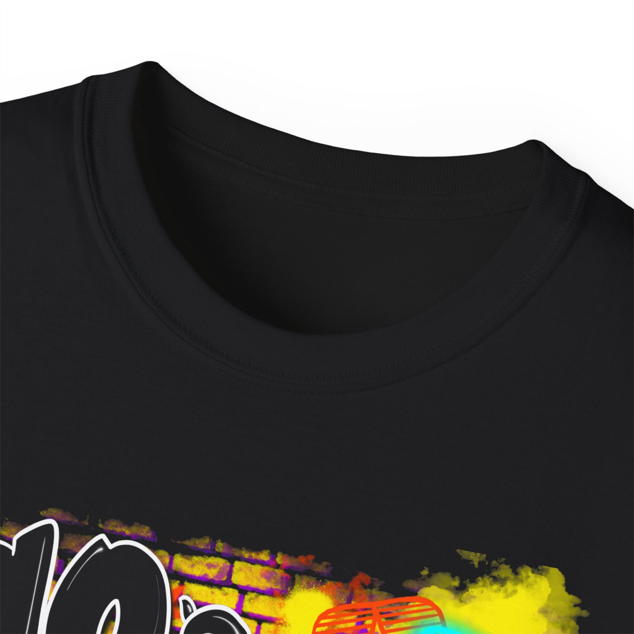 90s Made 00s Raised T-Shirt — Neon Retro Boombox Graphic Tee