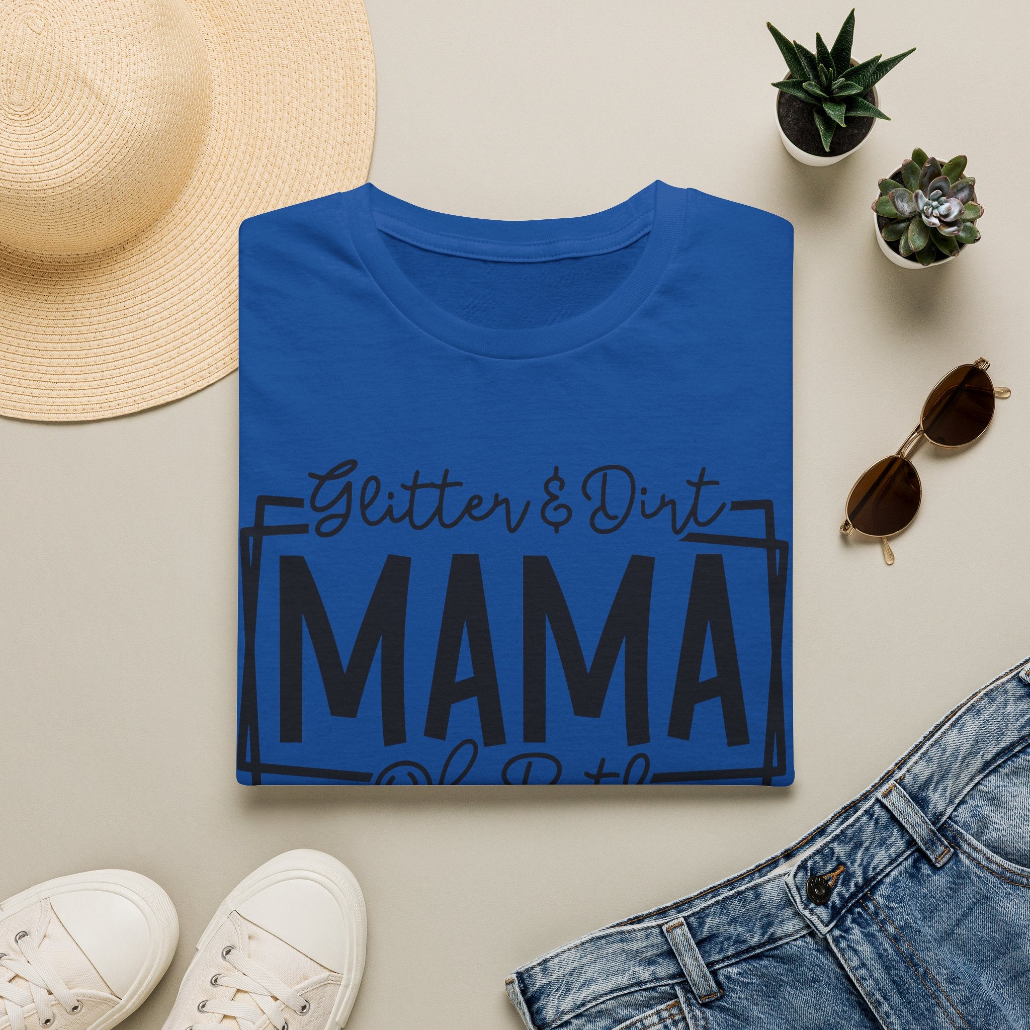 Mama of Both T-Shirt — "Glitter & Dirt" Mom Tee
