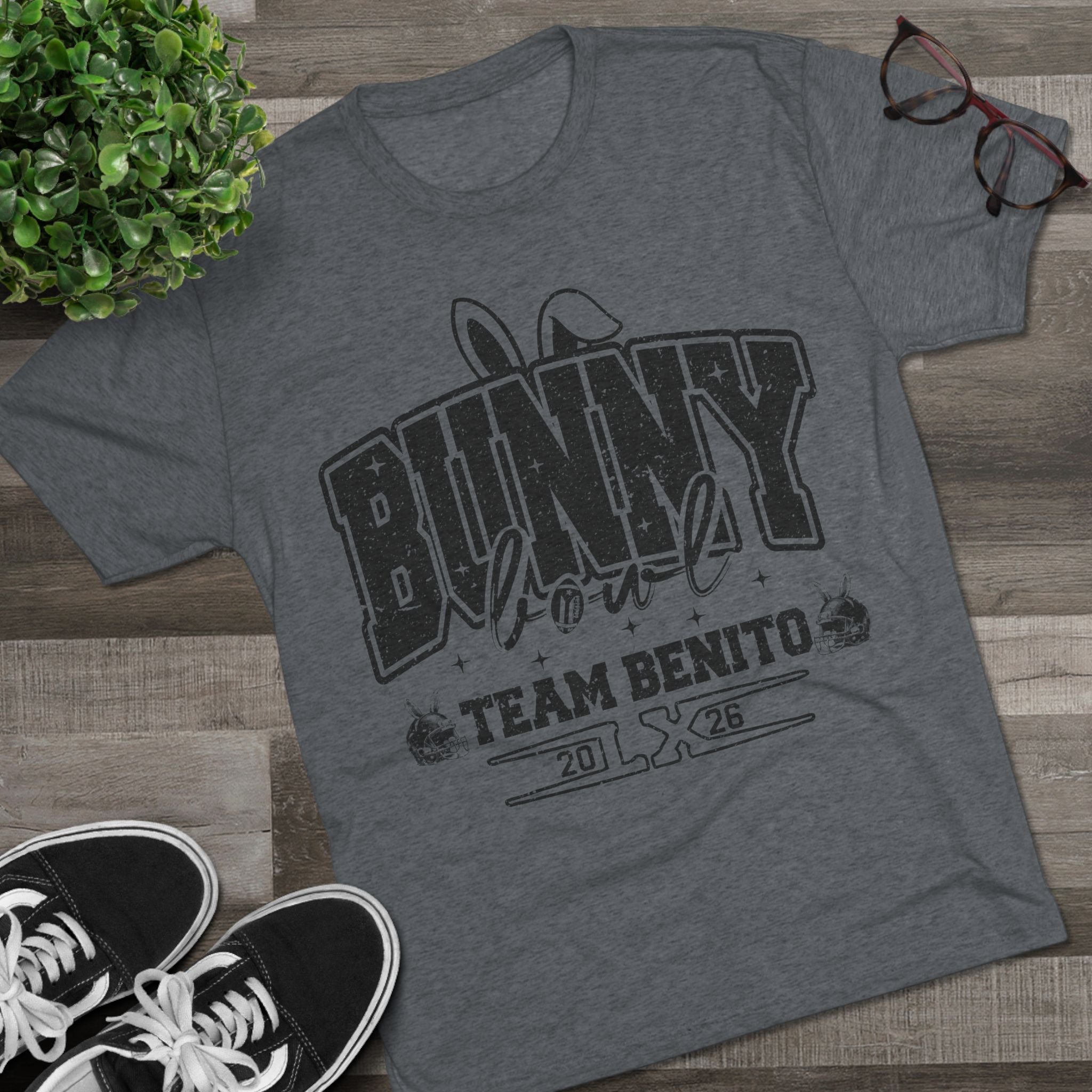 Bunny Bowl Team Benito Tee — Vintage Sports Easter Rabbit Graphic Shirt