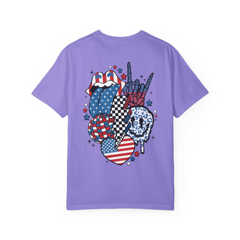 American Flag Rock Tongue T-Shirt