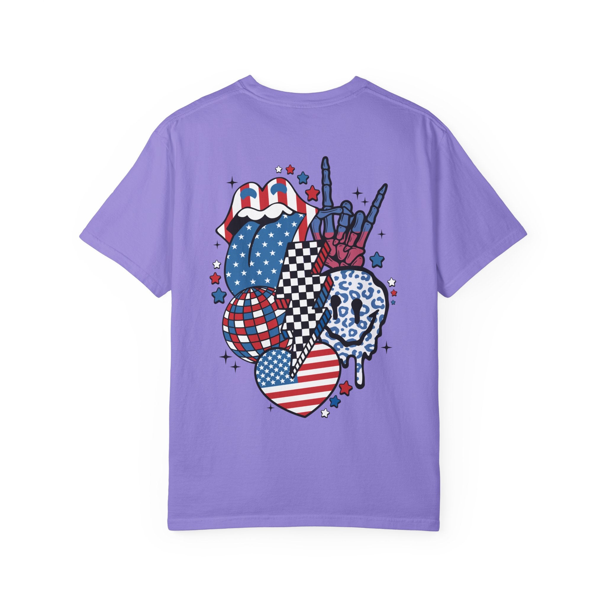 American Flag Rock Tongue T-Shirt