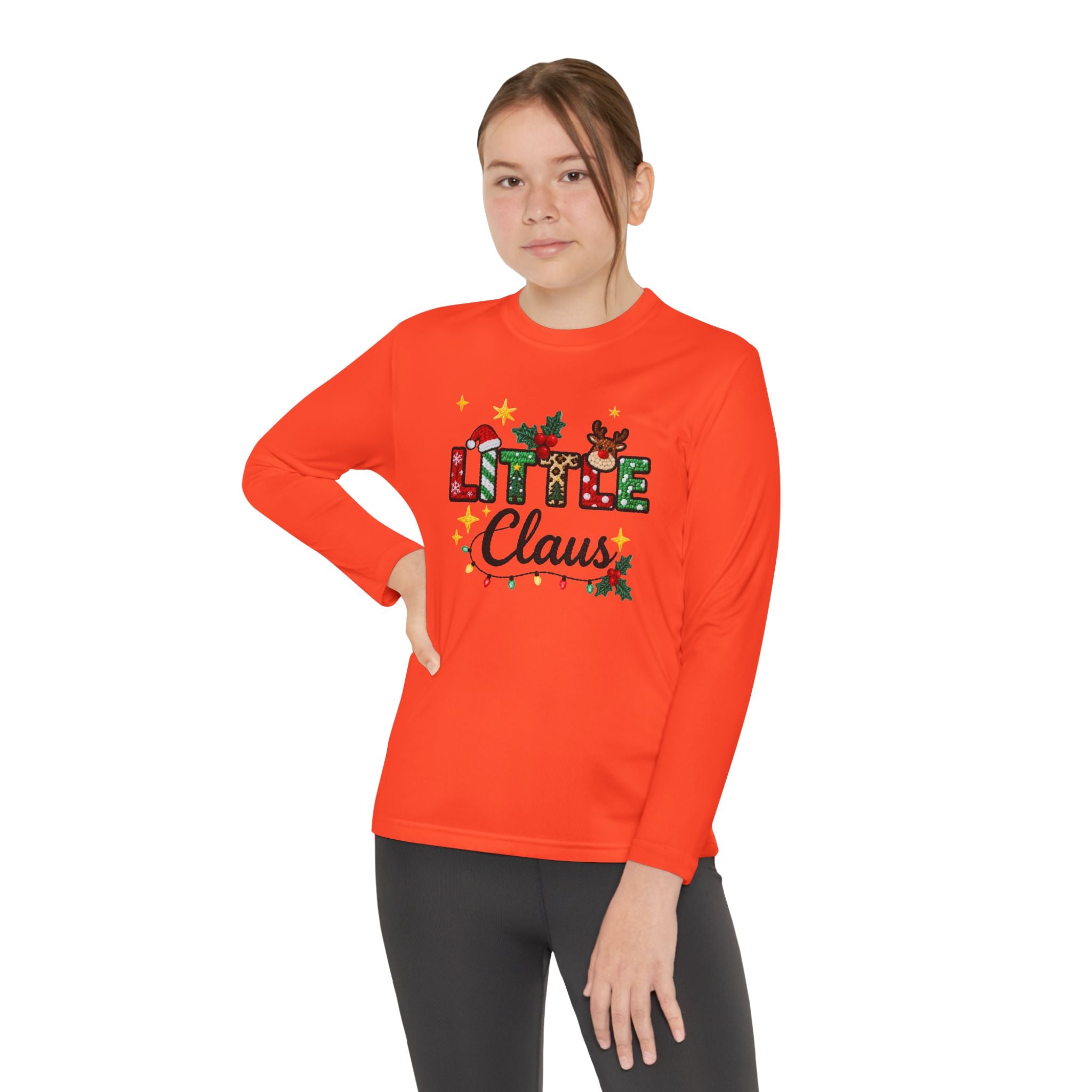 Youth Long Sleeve Tee - "Little Claus" Christmas Kids Shirt