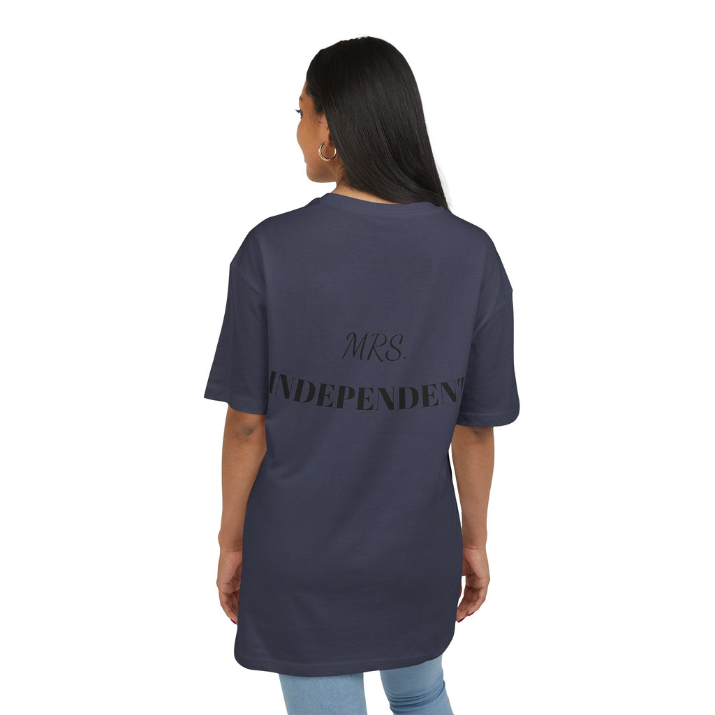 Mrs. Independent Oversized Tee — Empowered Bride / Newlywed Graphic T‑Shirt