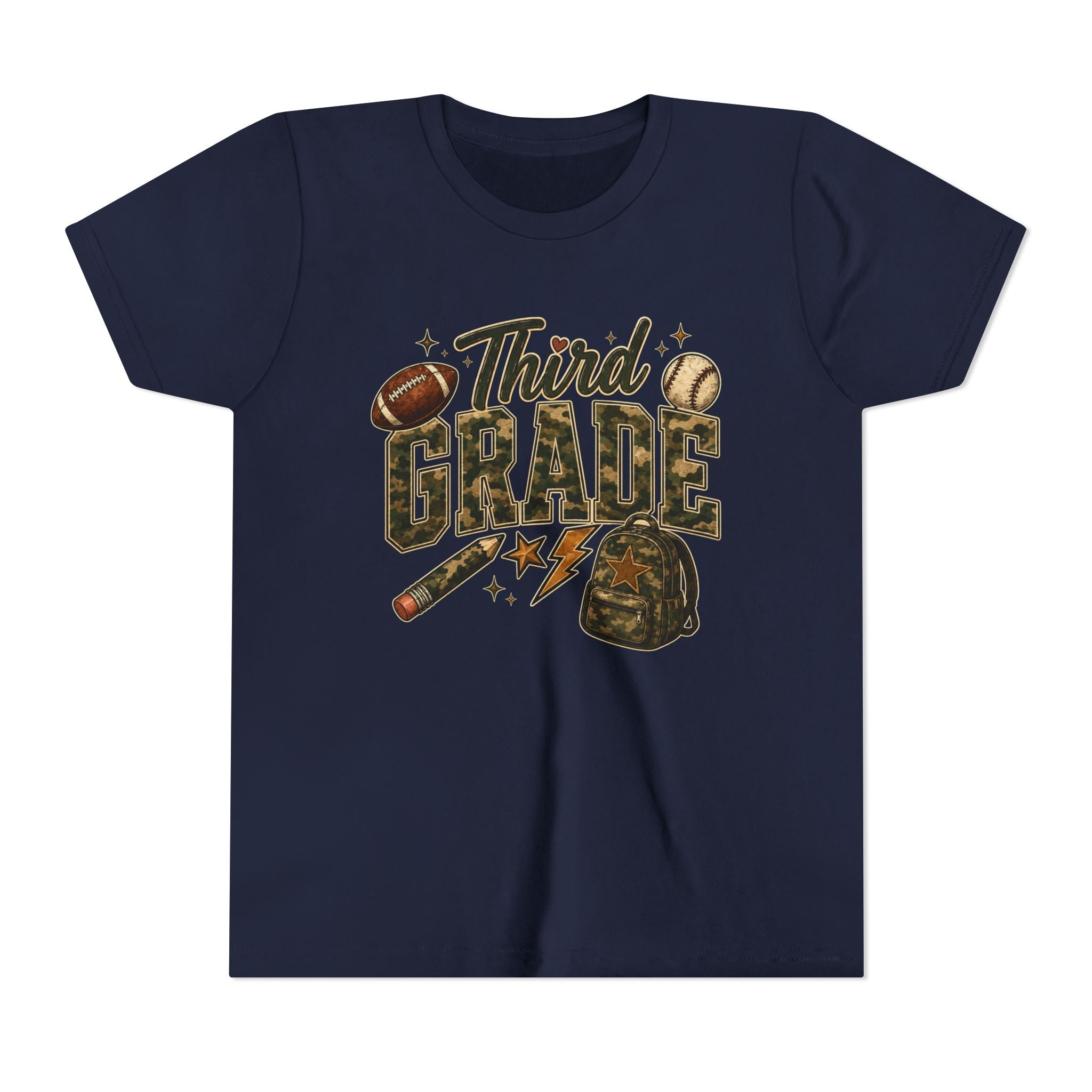 Third Grade Kids Tee - Back to School Sports Backpack Design