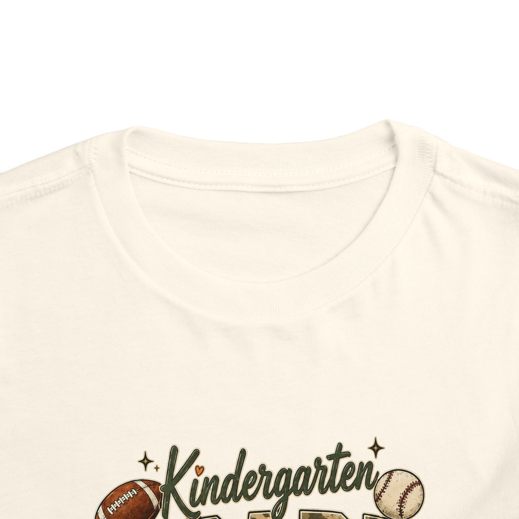 Kindergarten Grade Toddler Tee — Cute Back-to-School Football & Backpack Shirt